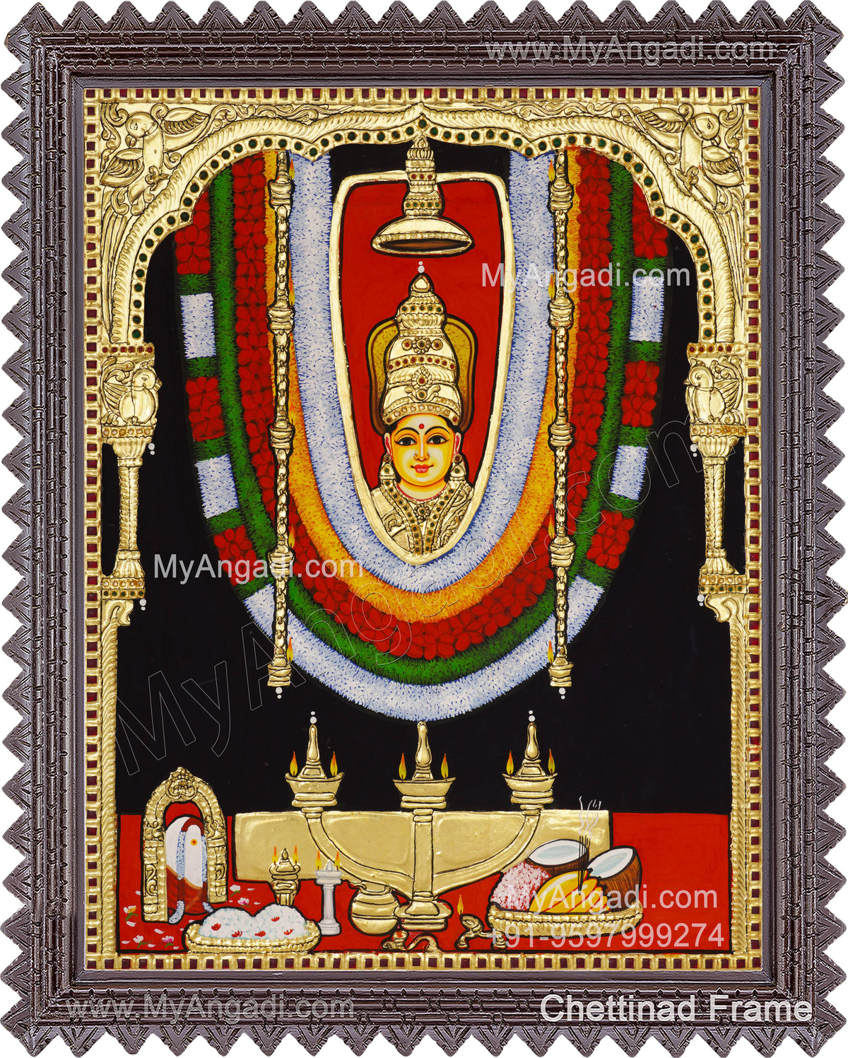 Meenkulathi Bagavathi Amman Tanjore Painting