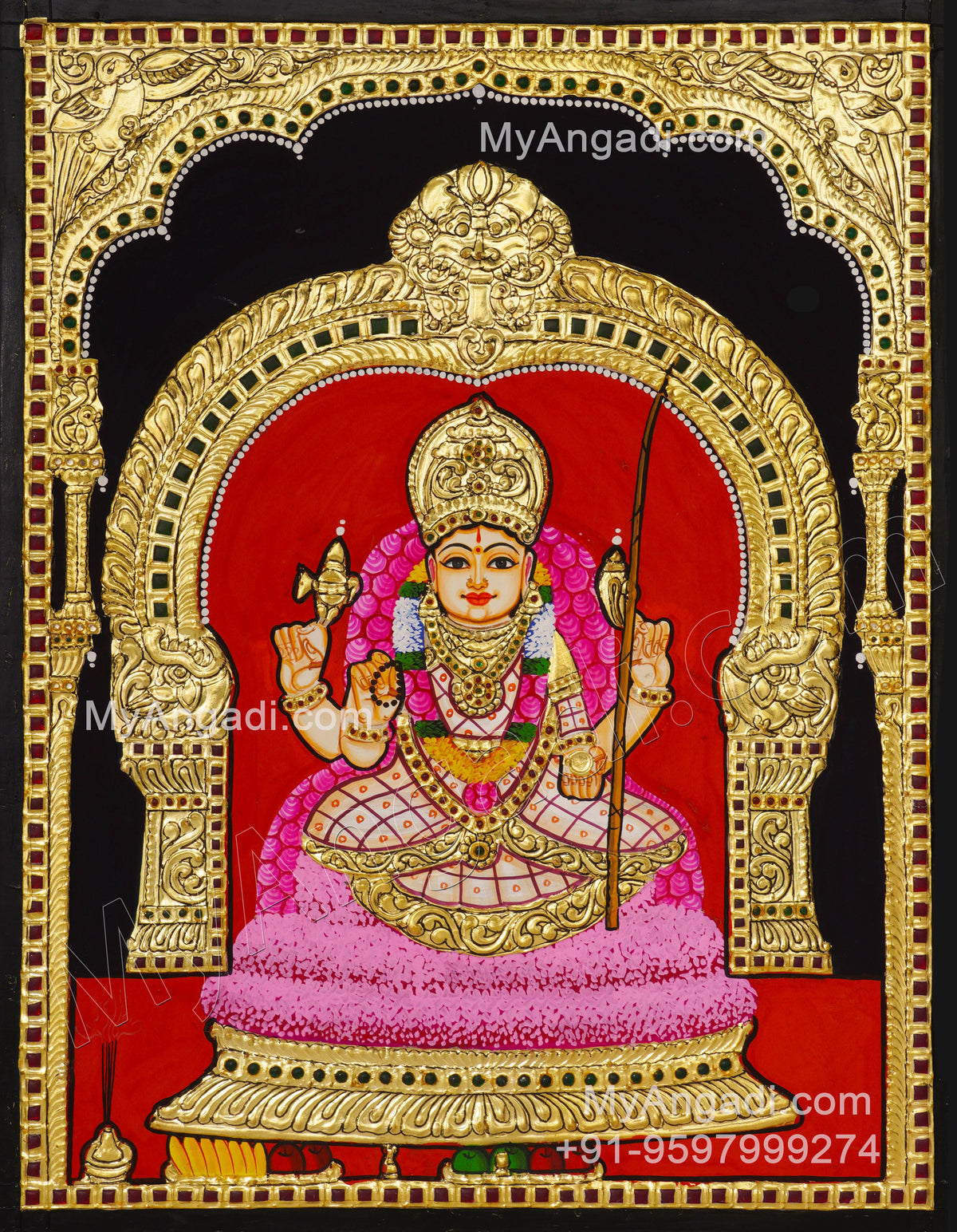 Agni Amman Tanjore Painting