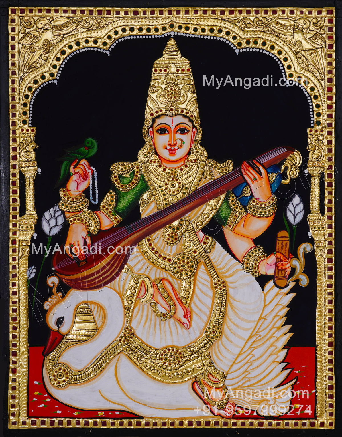 Saraswathi Tanjore Painting