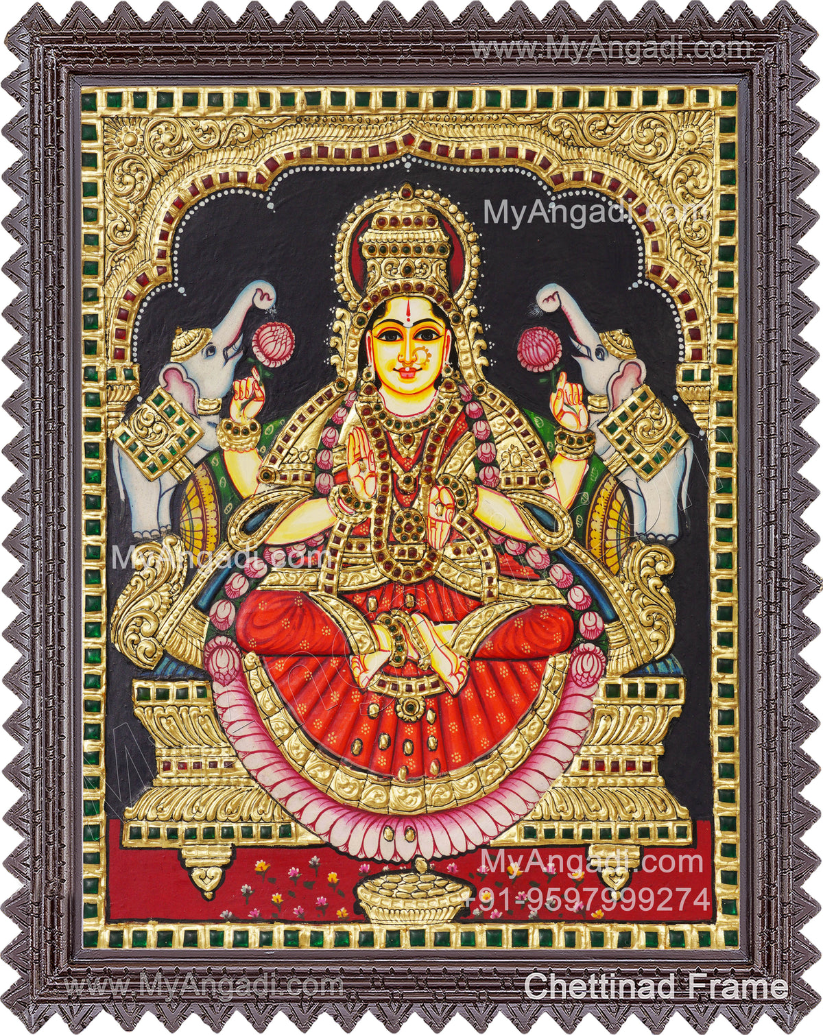 Gajalakshmi Tanjore Painting
