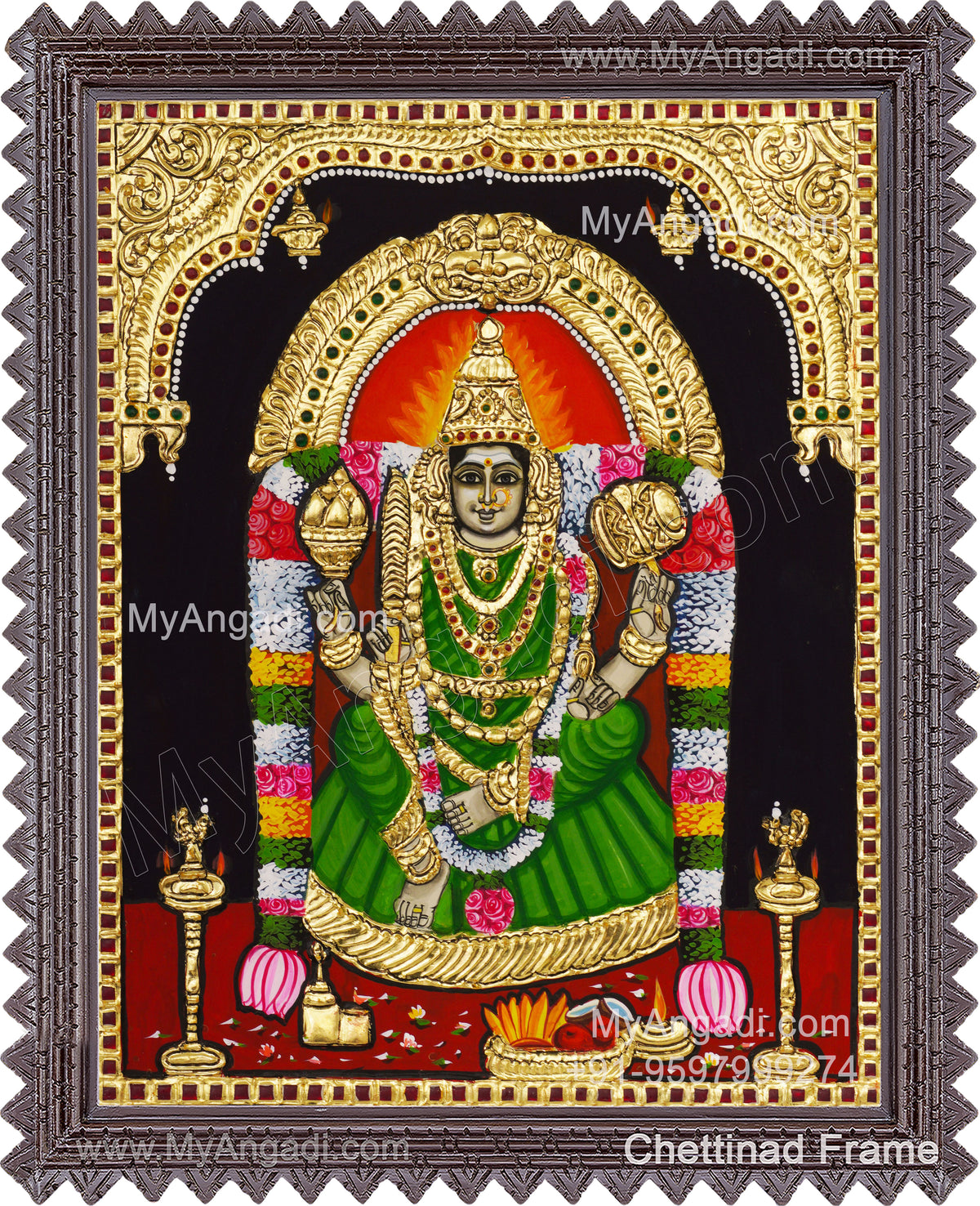 Angala Parameshwari Amman Tanjore Painting