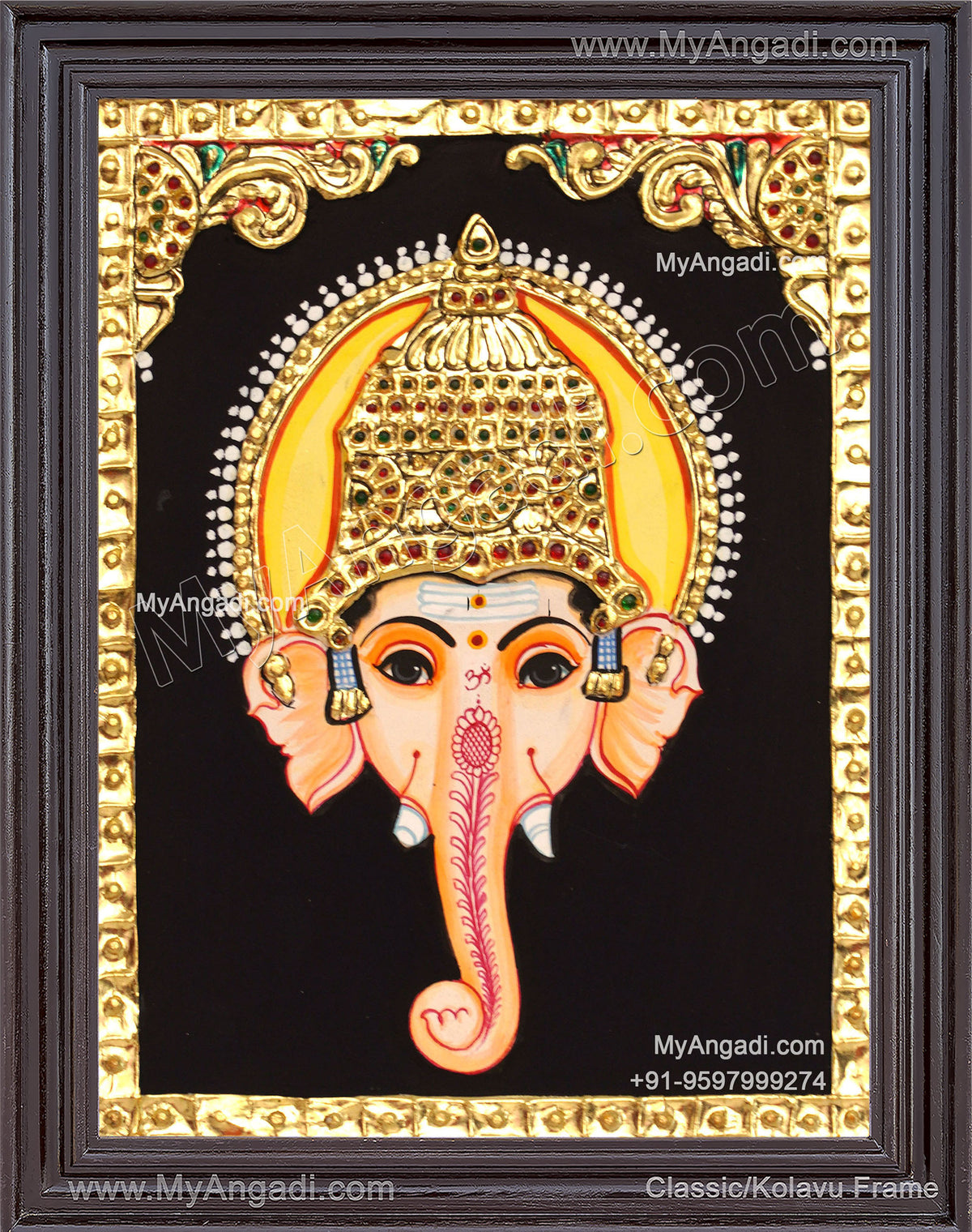 Ganesha face Tanjore Painting