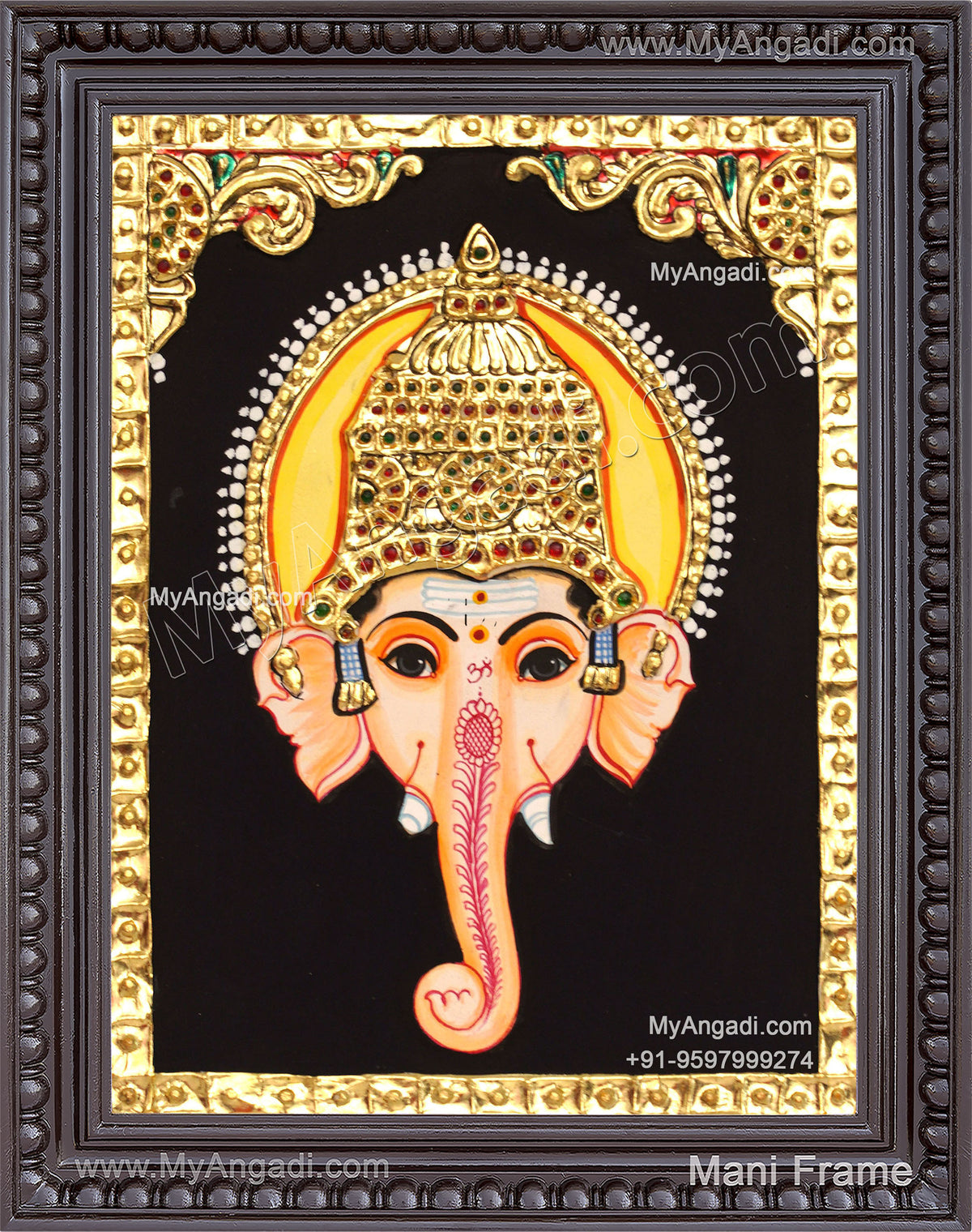 Ganesha face Tanjore Painting