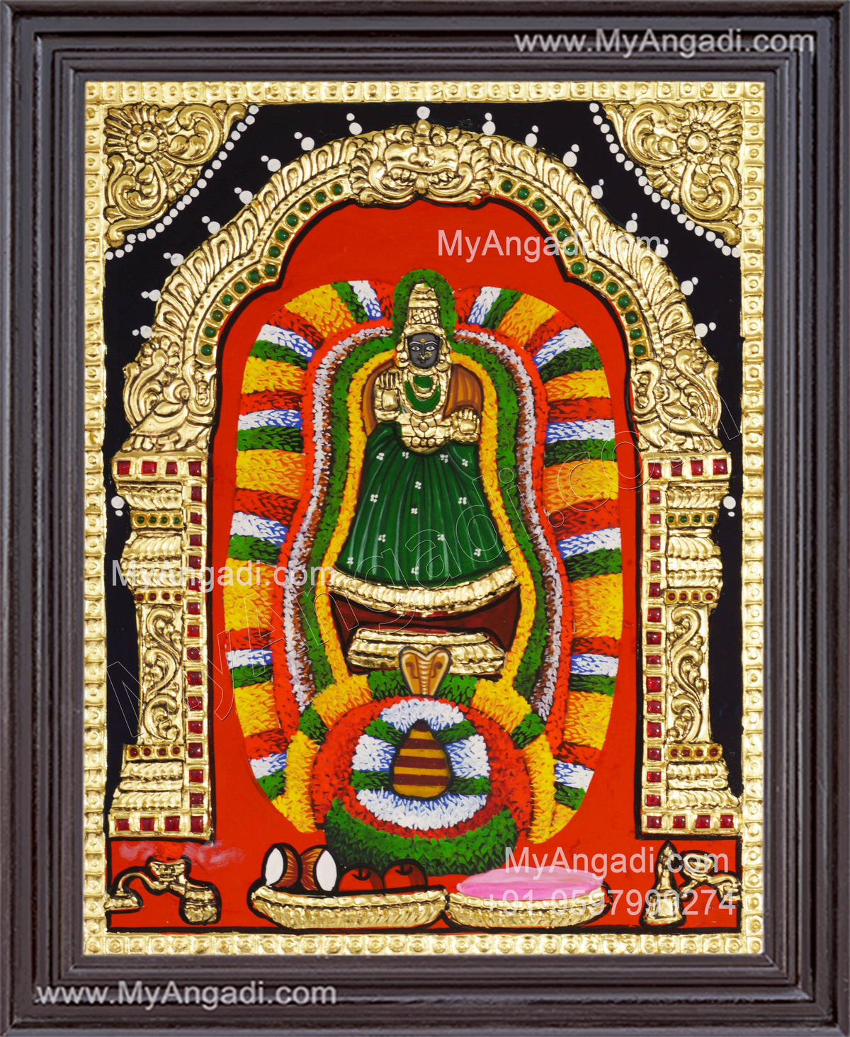 Adhi Parasakthi Amman Tanjore Painting