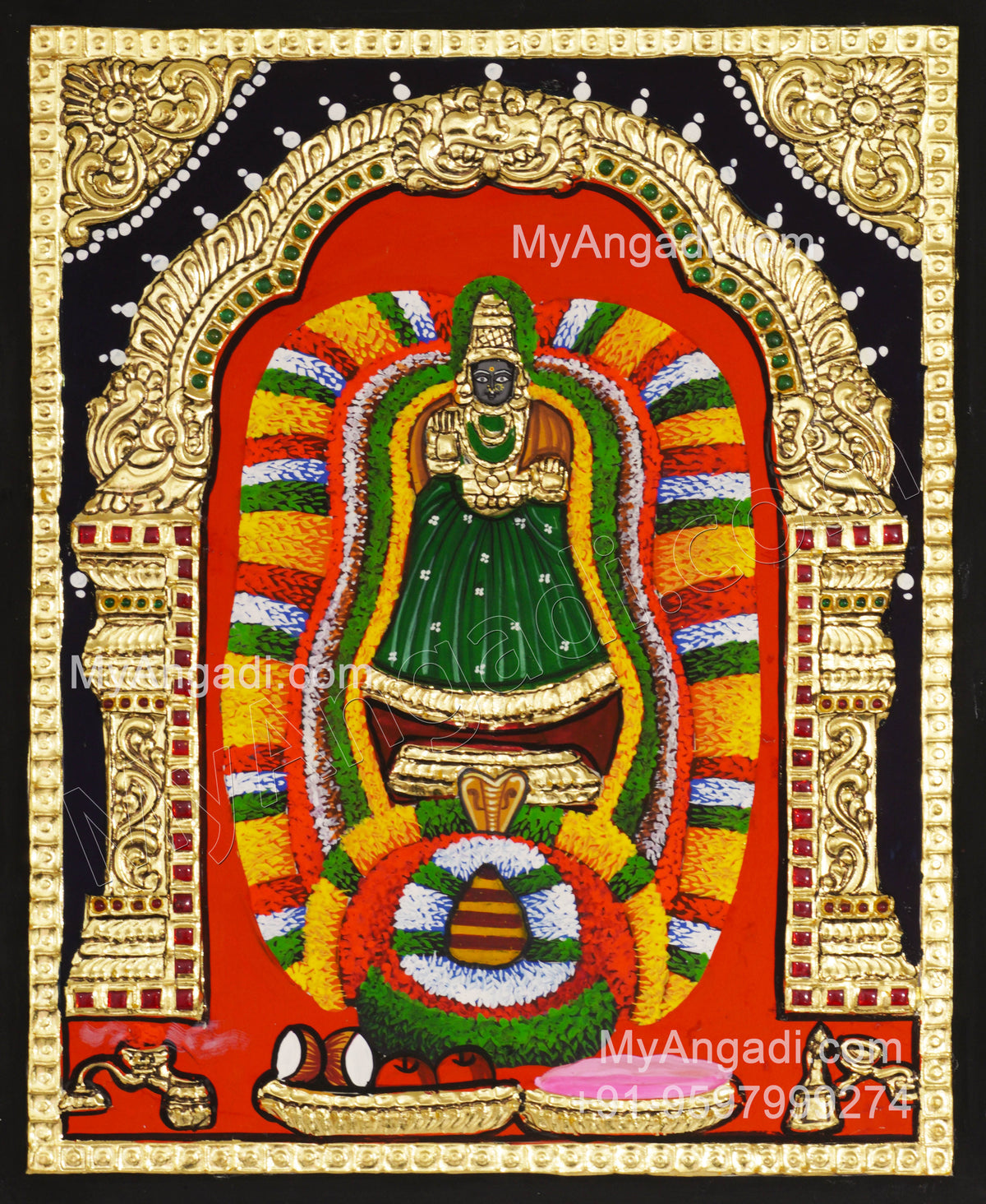 Adhi Parasakthi Amman Tanjore Painting
