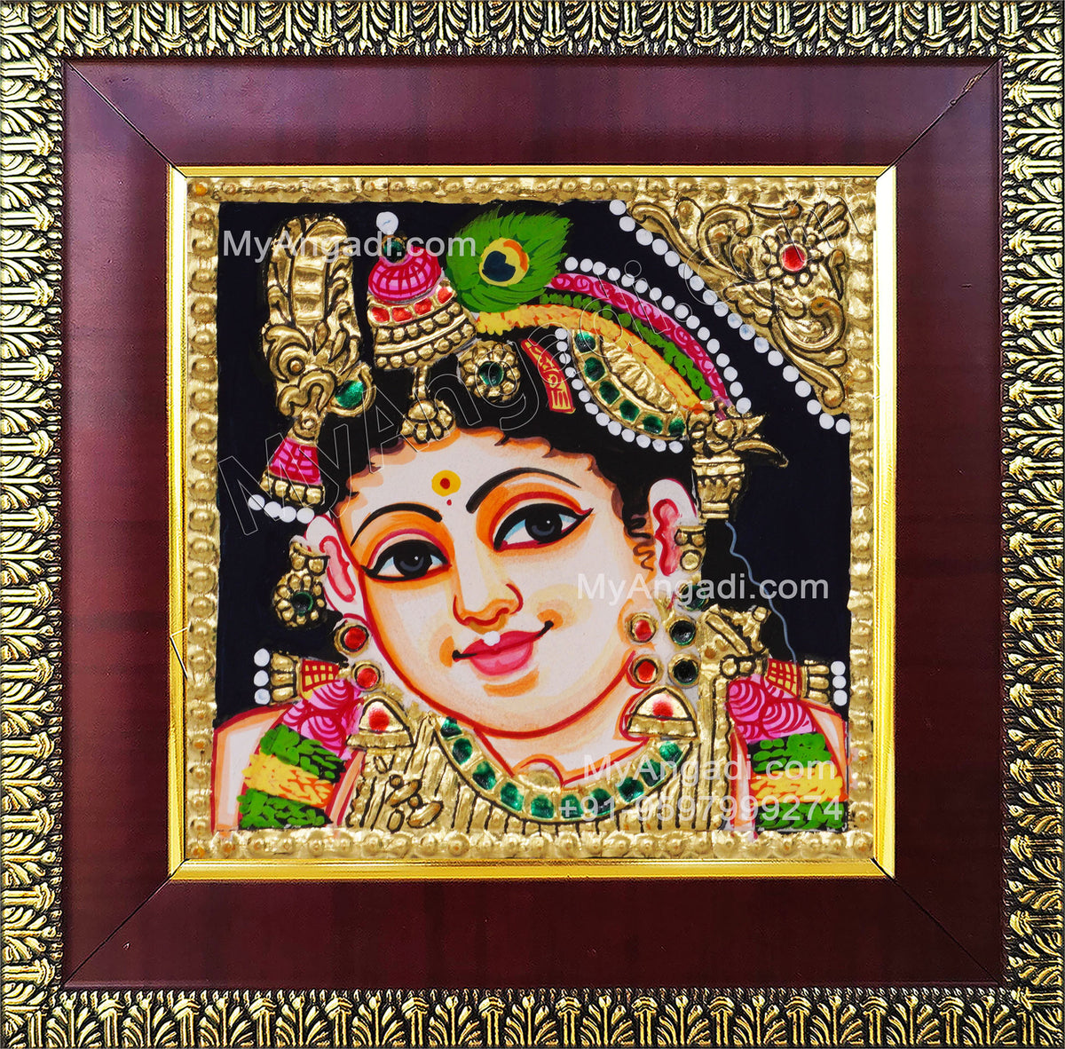 Small Krishna Tanjore Painting