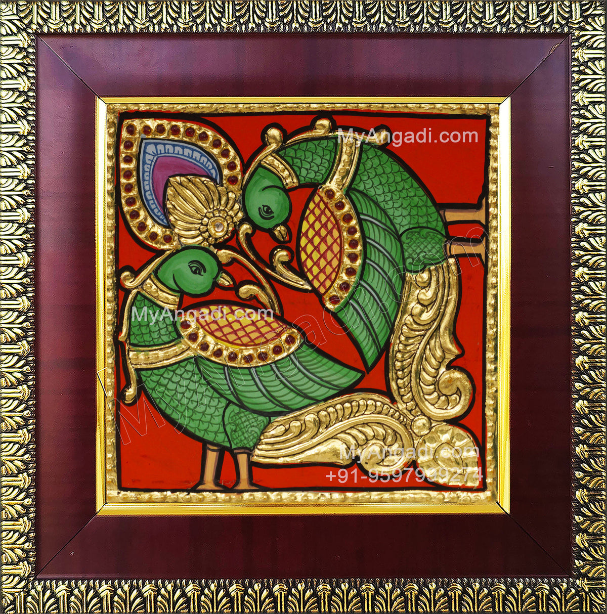 Parrot Tanjore Painting