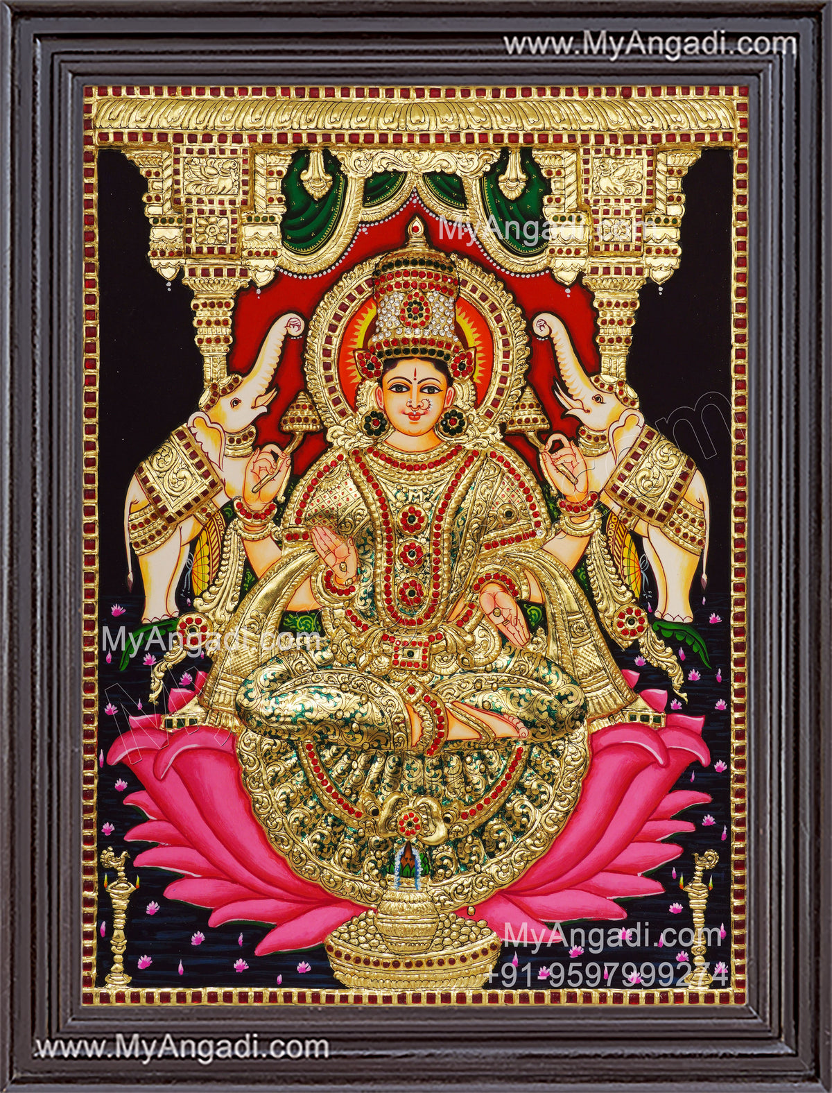 Gajalakshmi 2d Tanjore Painting