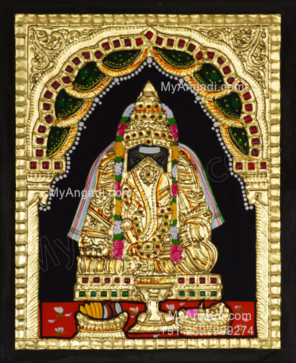 Karpaga Vinayagar Tanjore Painting