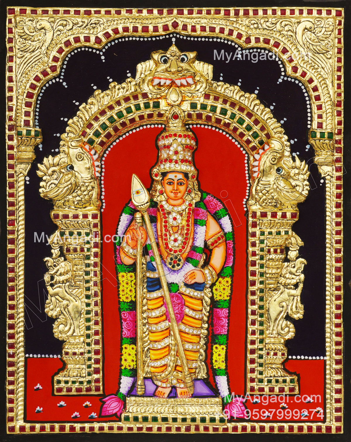 Murugan 3d Tanjore Painting