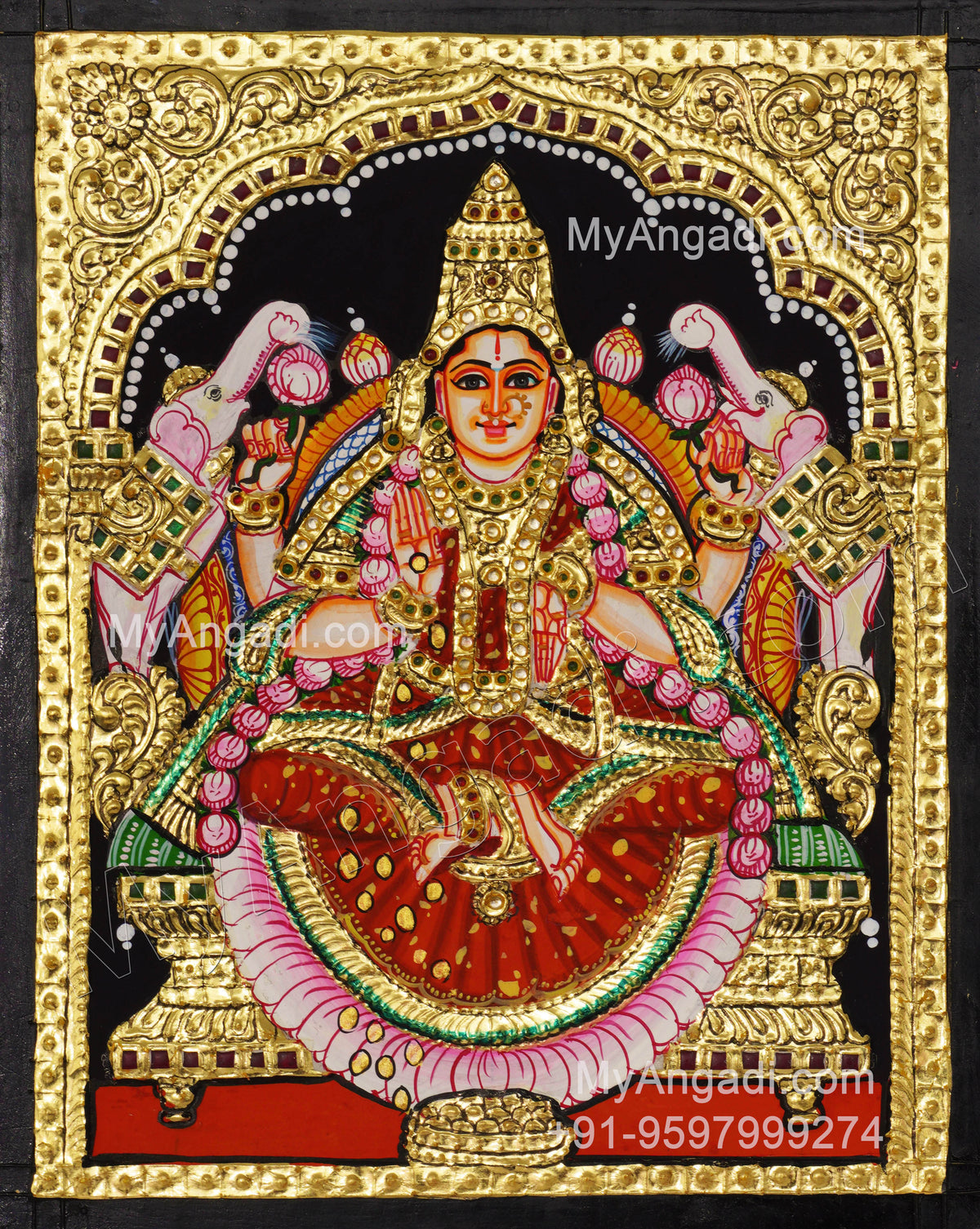 Gajalakshmi Tanjore Painting