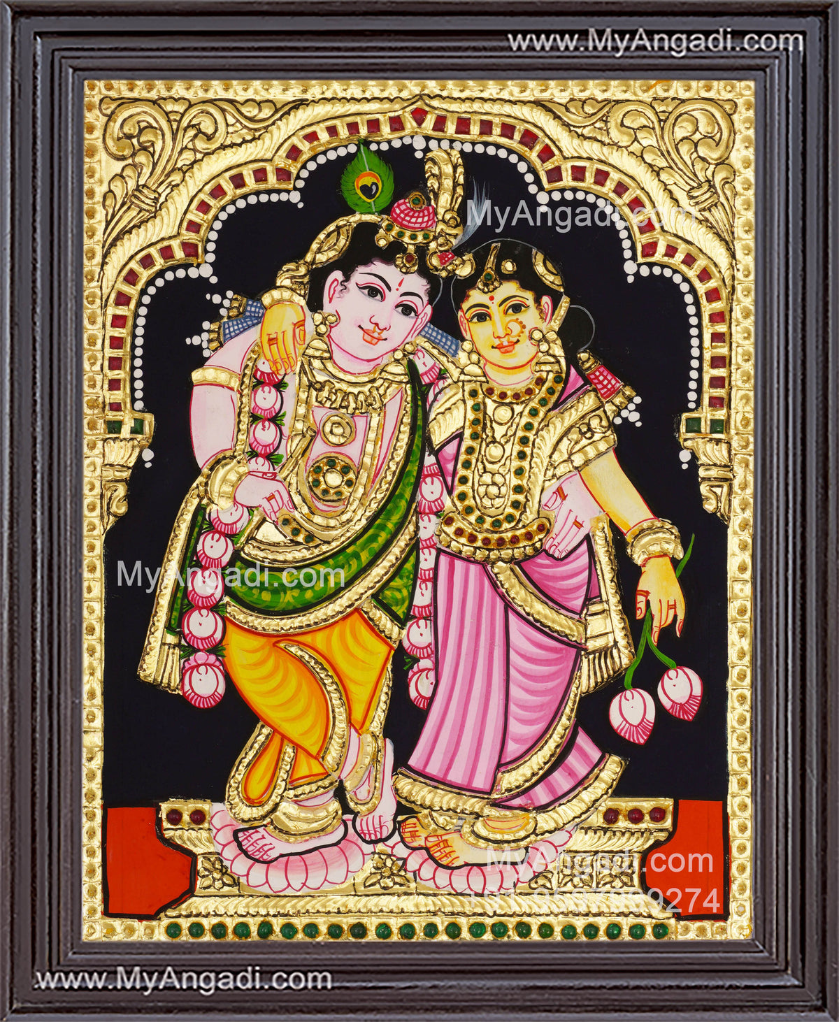 Radha Krishna Tanjore Painting, Krishna Tanjore Painting