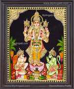 Vishnu With Garudan Hanuman Tanjore Painting