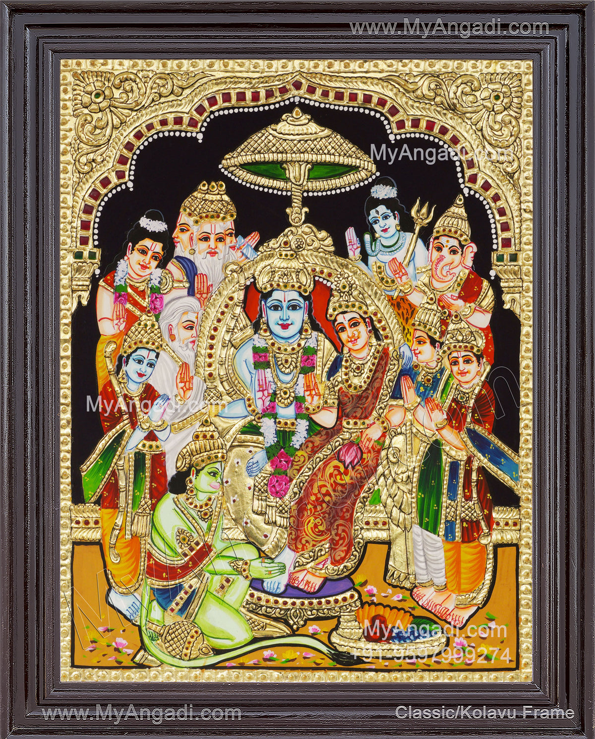 Ramar Pattabhishekam Tanjore Painting