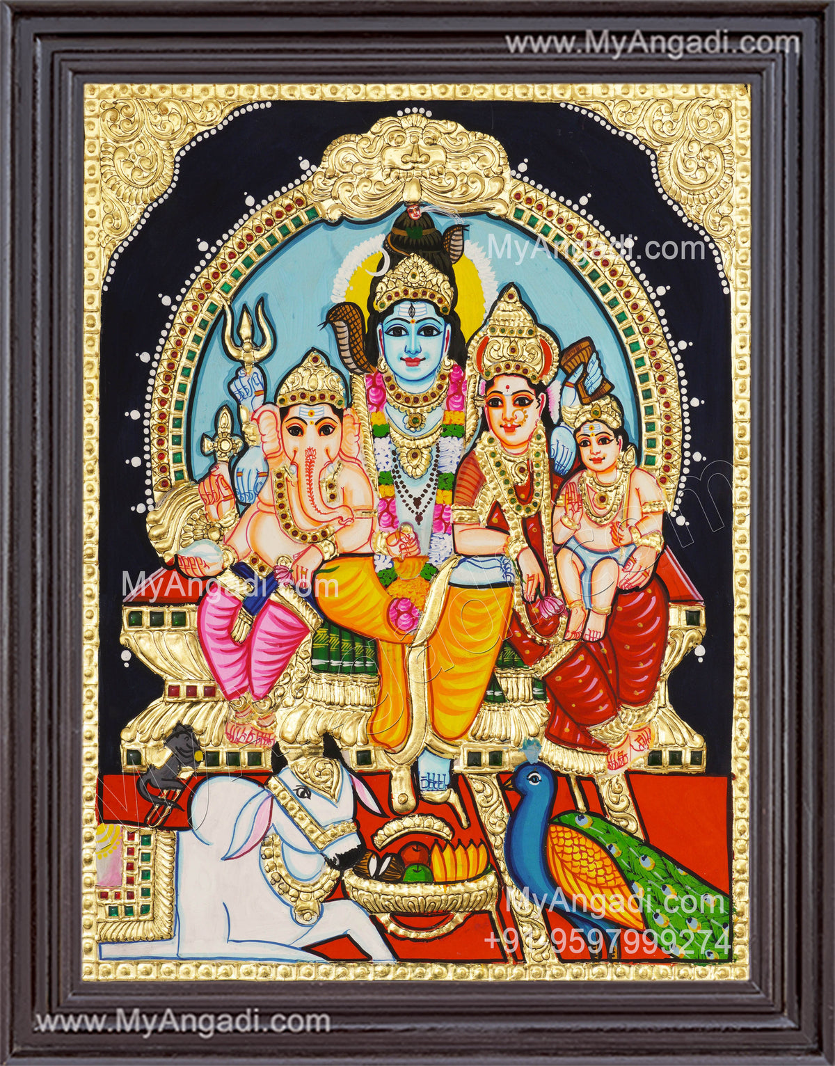 Shivan Family Tanjore Painting