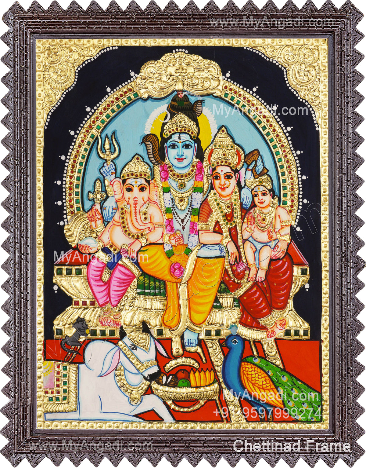 Shivan Family Tanjore Painting