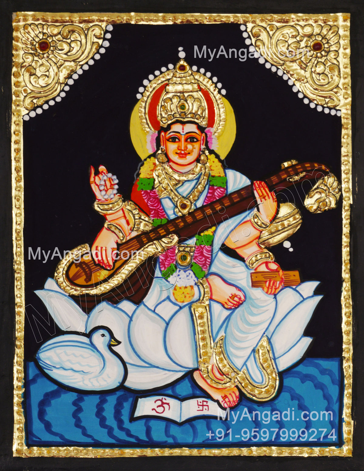 Saraswathi Tanjore Painting