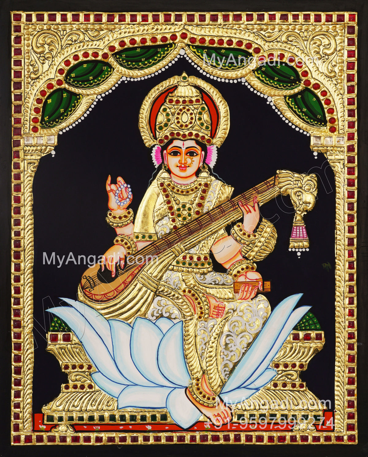 Saraswathi Tanjore Painting