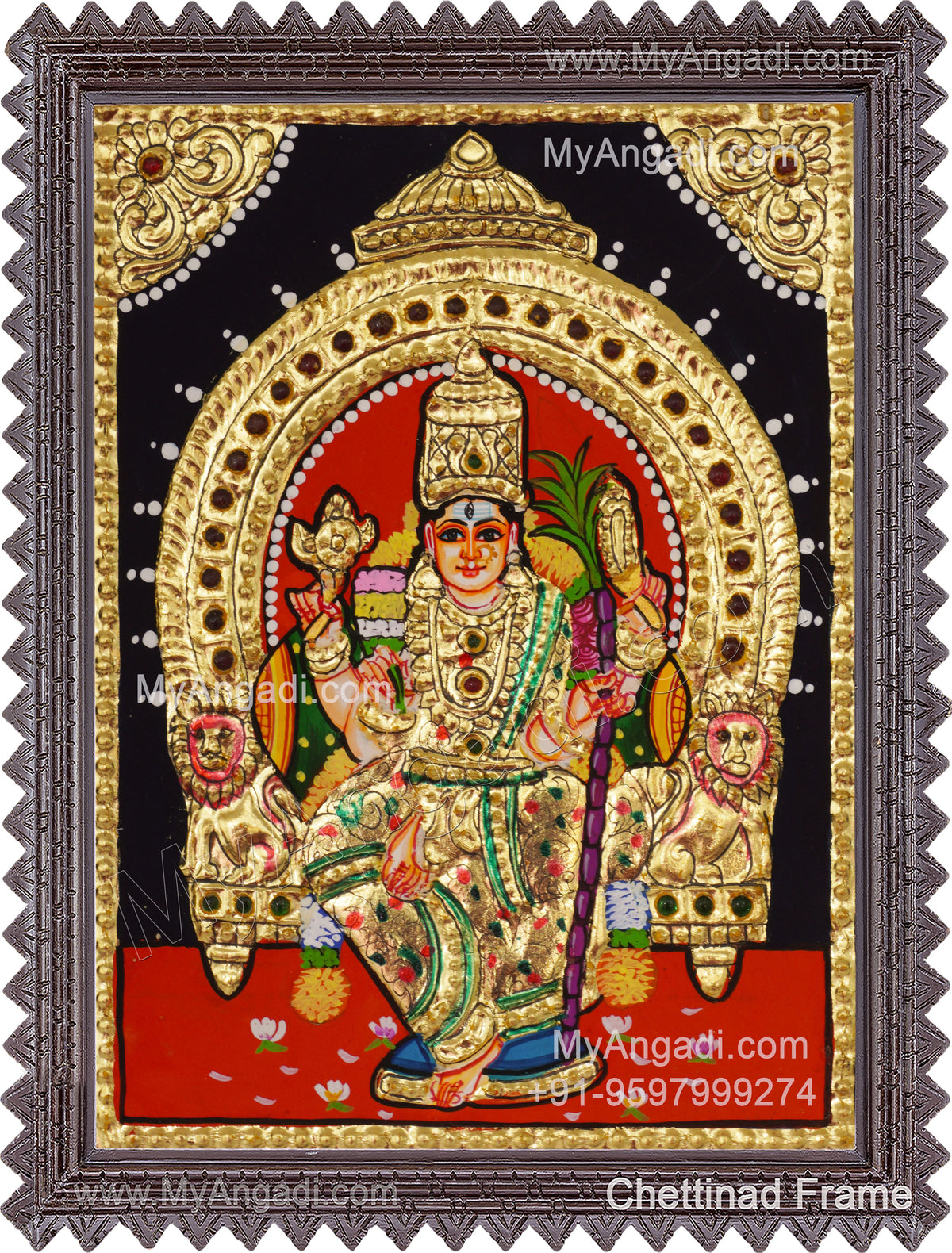 Kamatchi Amman Tanjore Painting