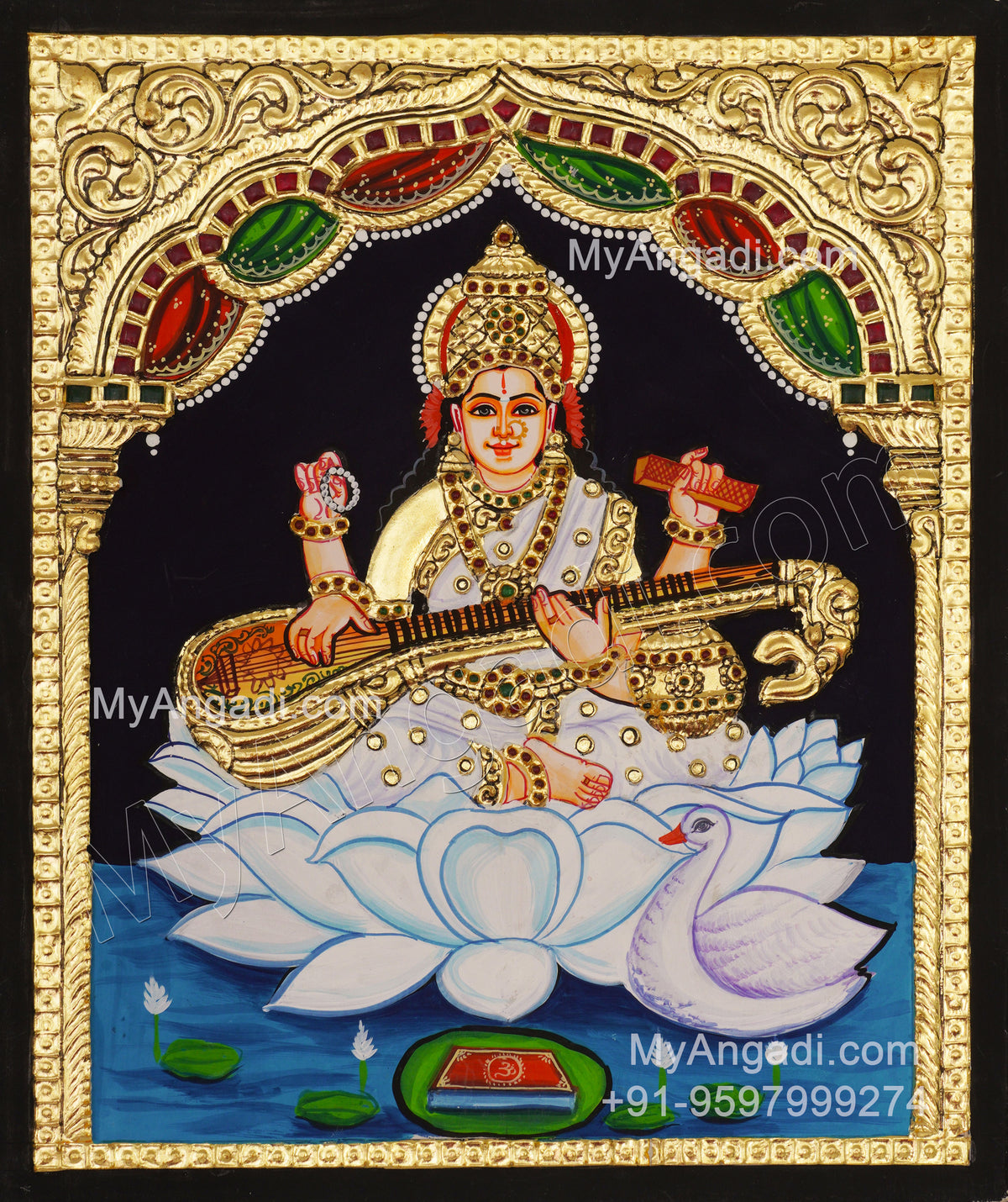 Saraswati Tanjore Painting