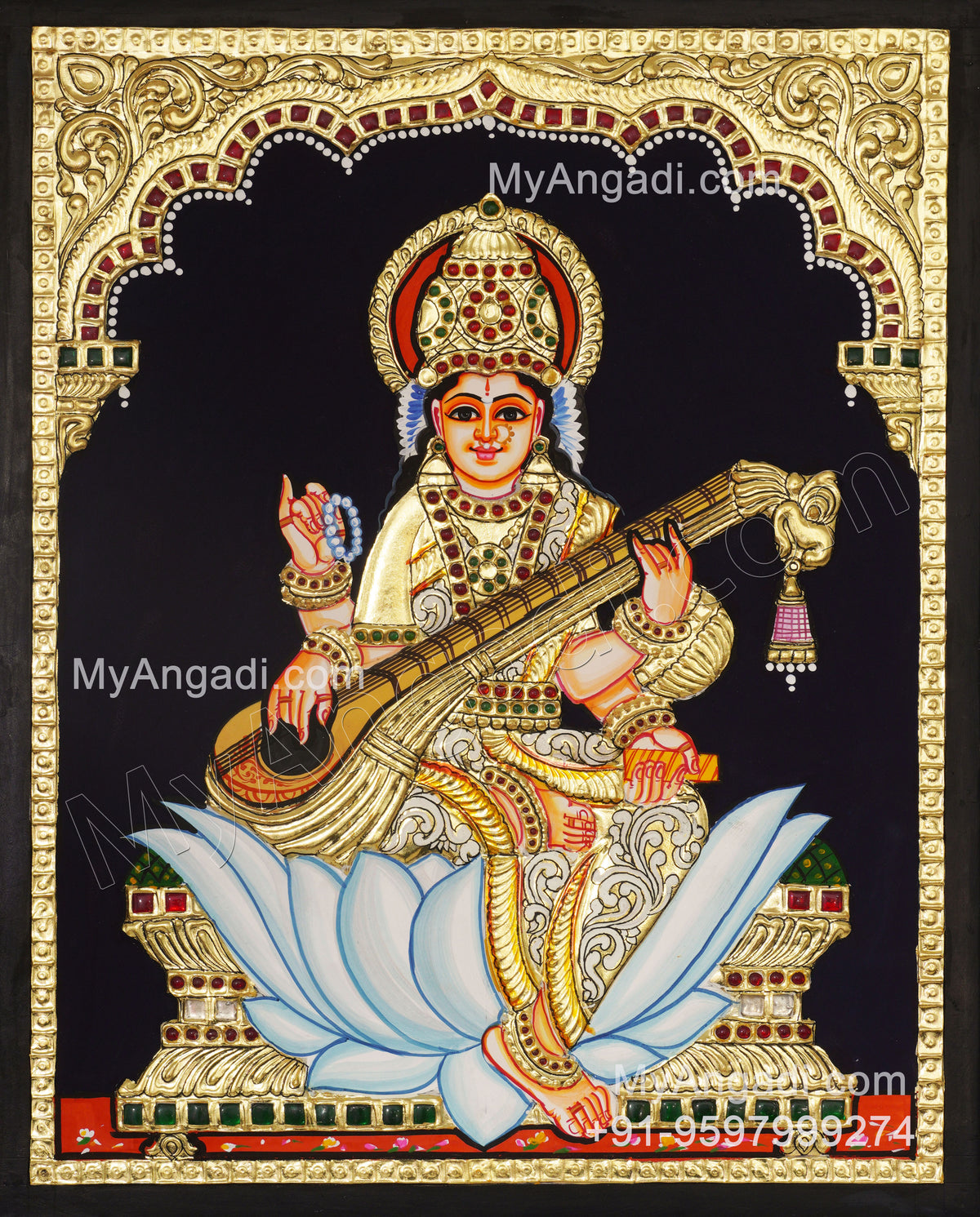 Saraswathi Tanjore Painting