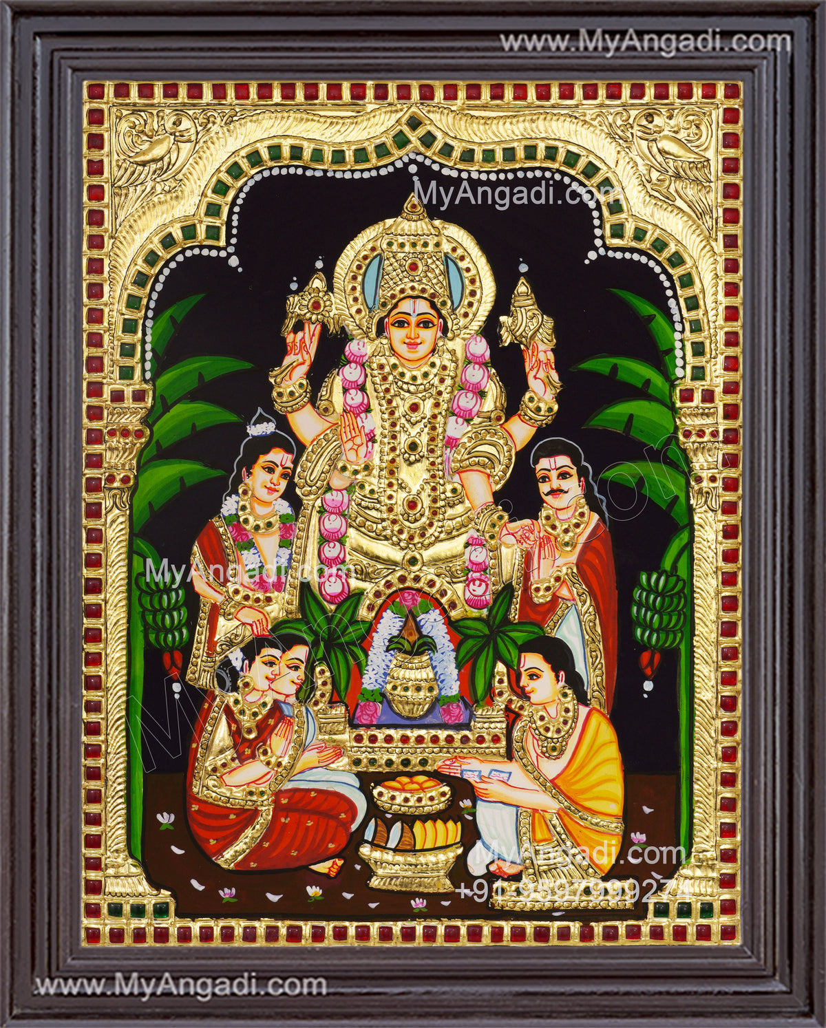 Satya Narayana Swami Tanjore Painting