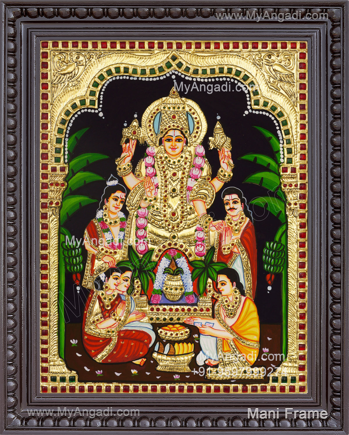 Satya Narayana Swami Tanjore Painting
