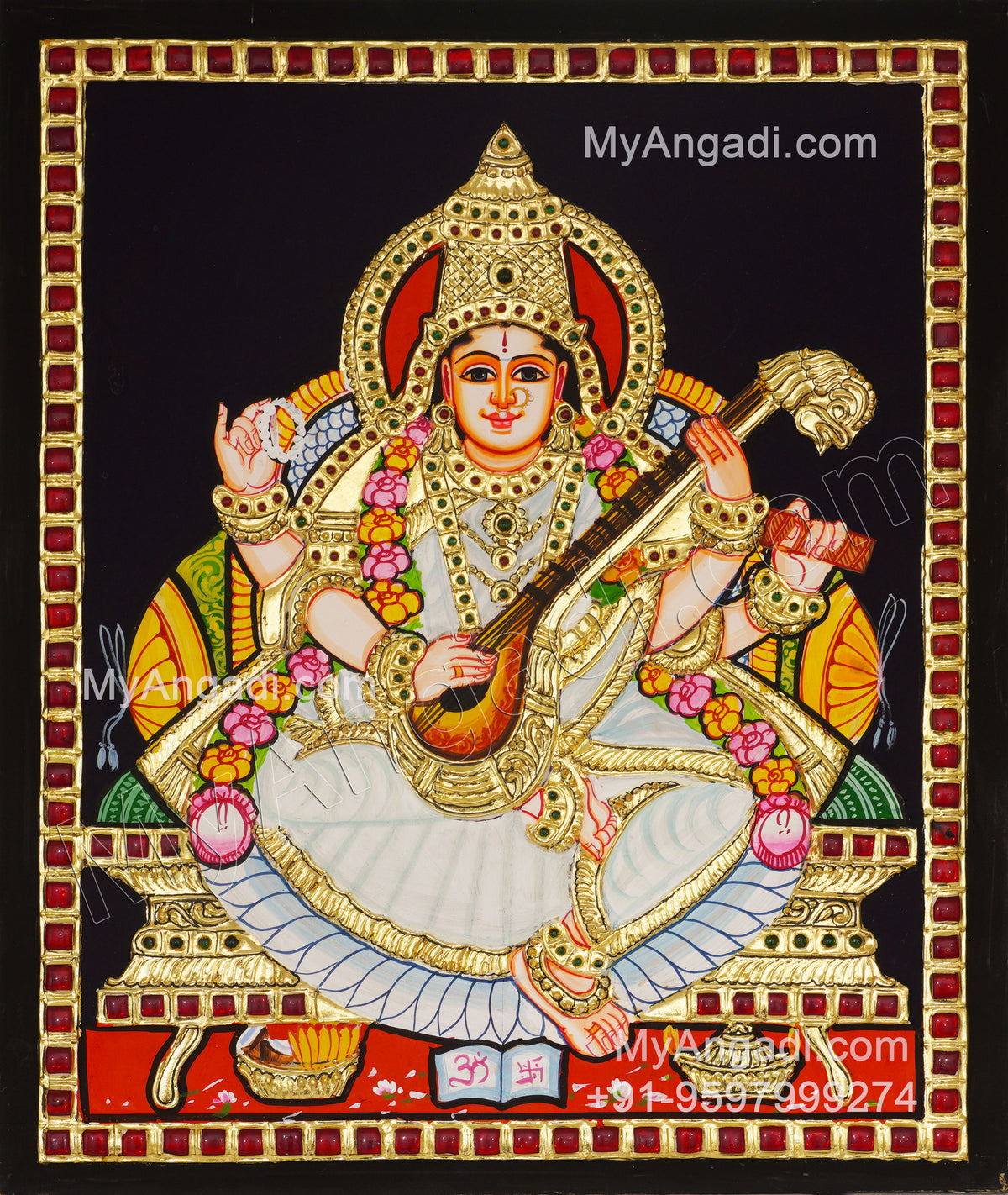 Saraswathi Tanjore Painting