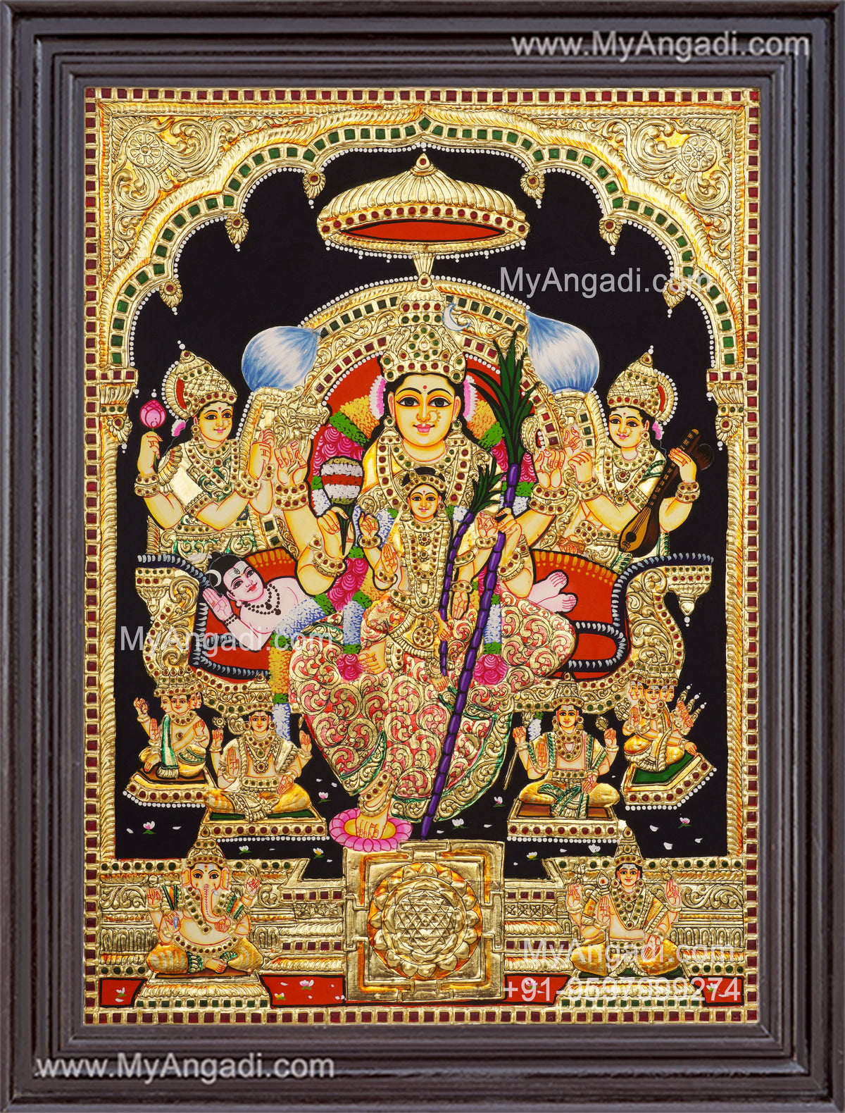 Raja Rajeshwari Tanjore Painting