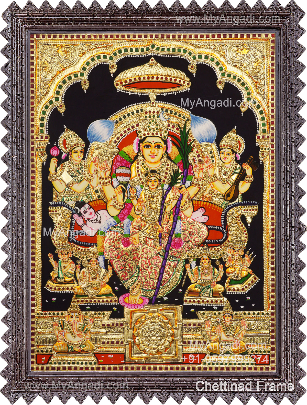 Raja Rajeshwari Tanjore Painting