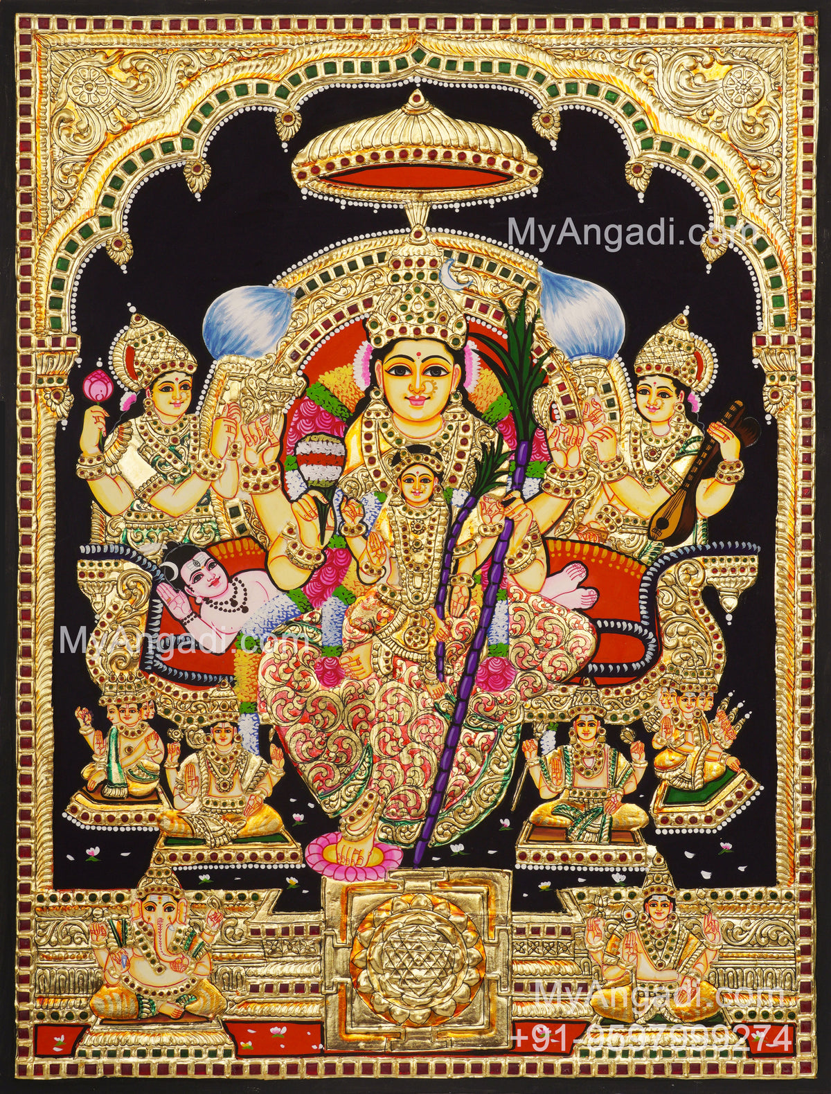 Raja Rajeshwari Tanjore Painting