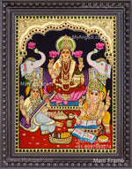 Ganesha Lakshmi Saraswathi Tanjore Painting