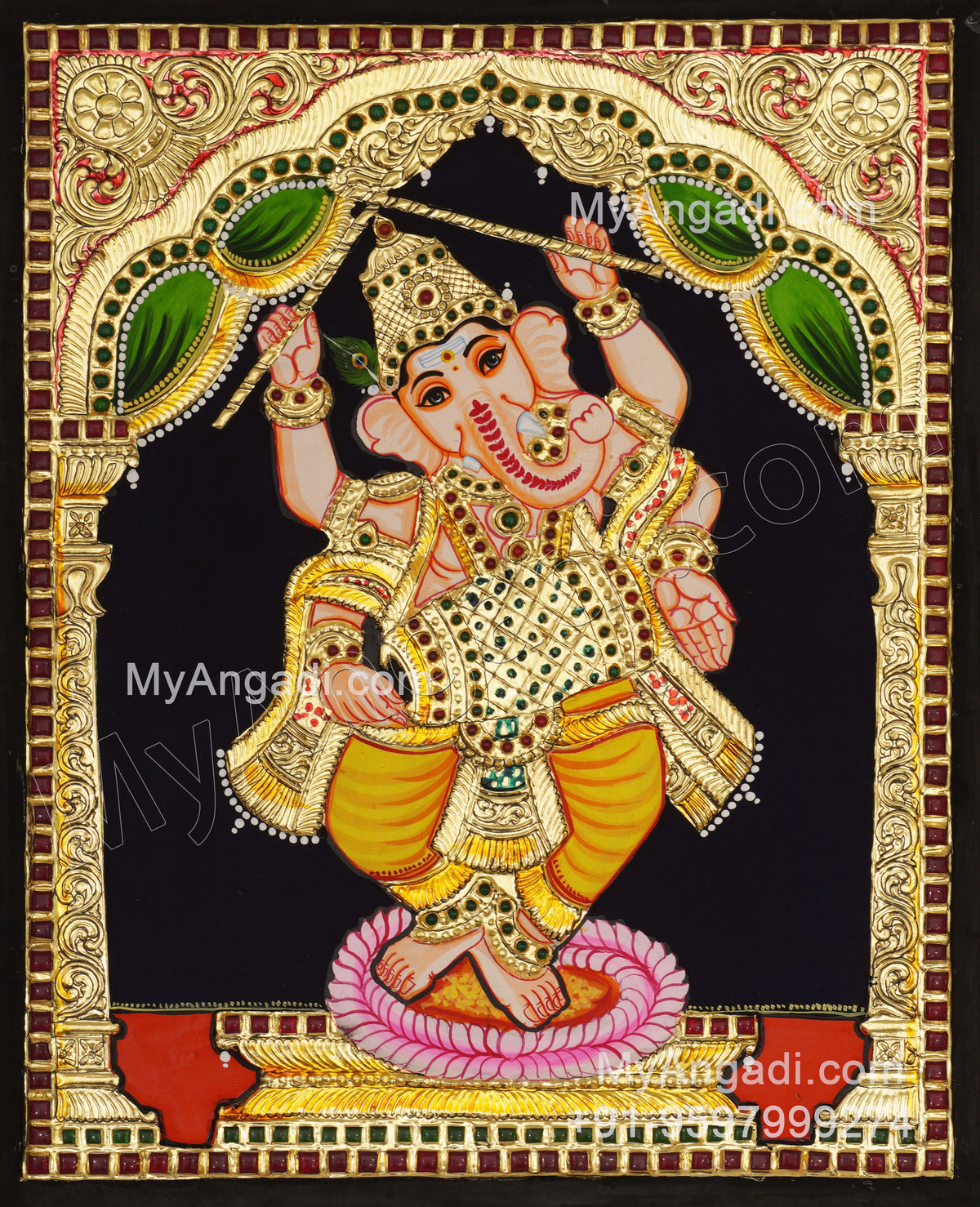 Dancing Ganesha Tanjore Paintings