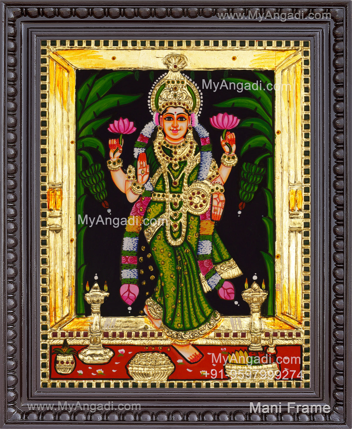 Grahalakshmi Tanjore Painting, Graha Lakshmi Tanjore Painting