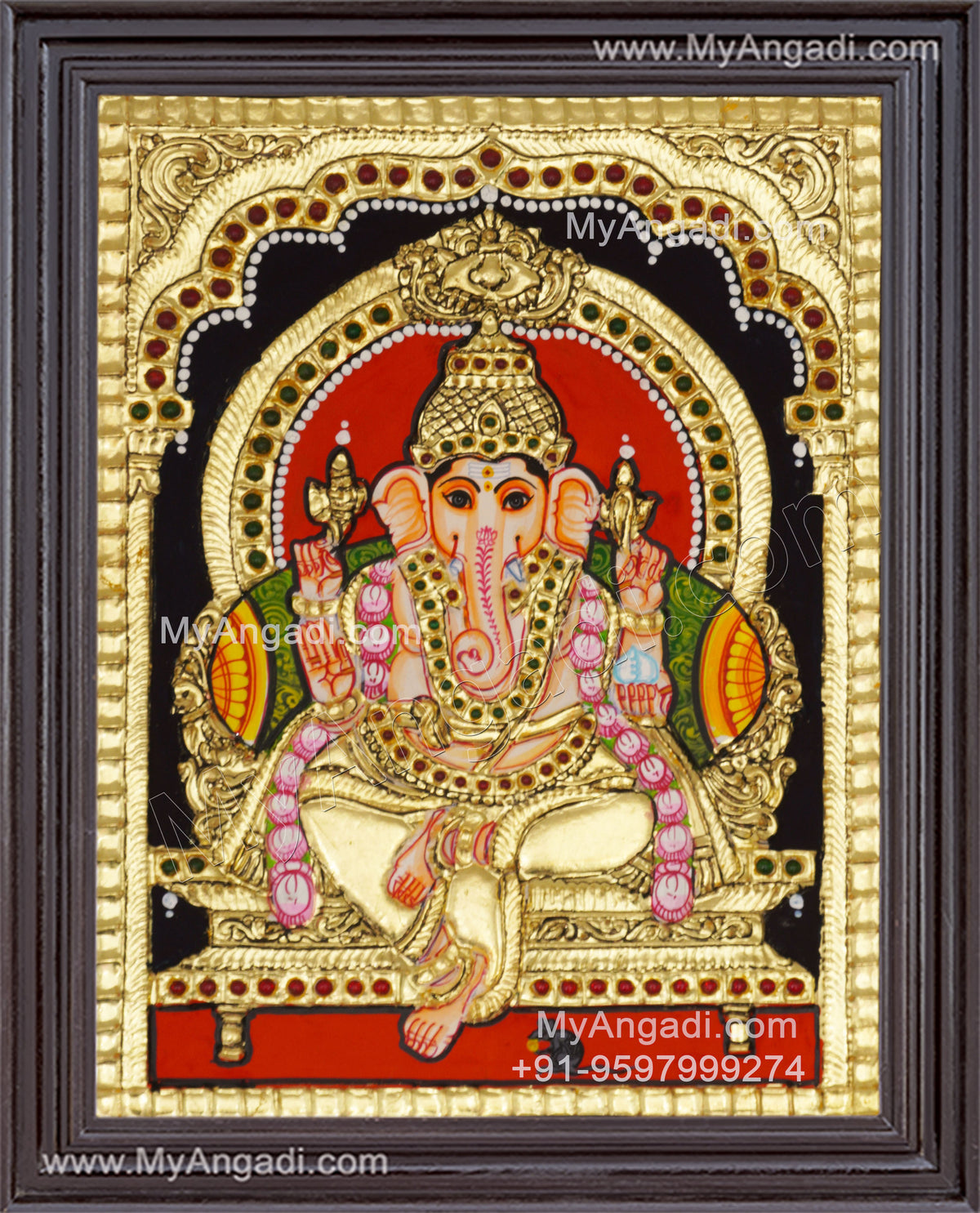 Ganesha Tanjore Painting, Ganesha Tanjore Painting