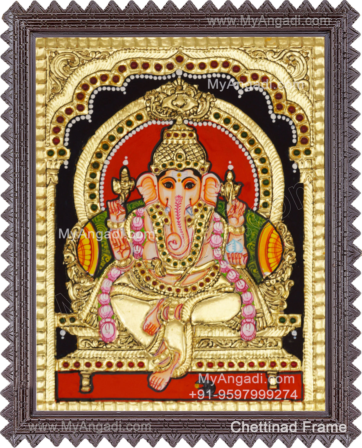 Ganesha Tanjore Painting, Ganesha Tanjore Painting