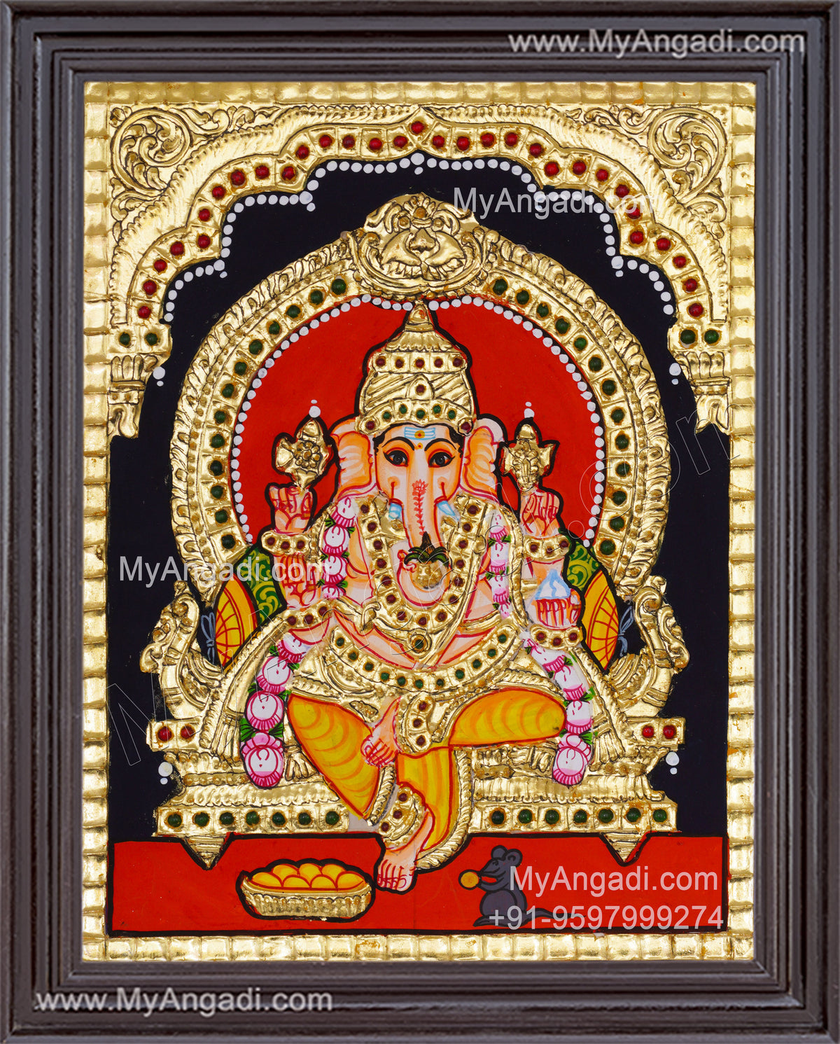 Ganesha Tanjore Painting, Ganesha Tanjore Painting