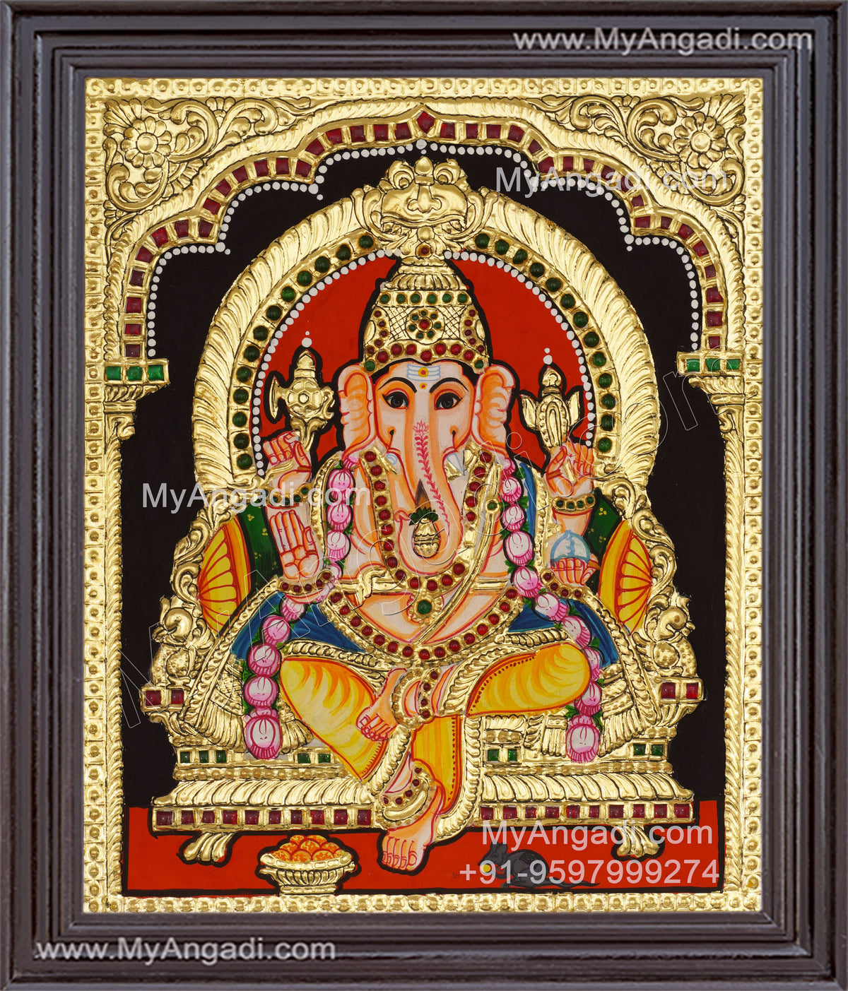 Ganesha Tanjore Painting, Ganesha Tanjore Painting