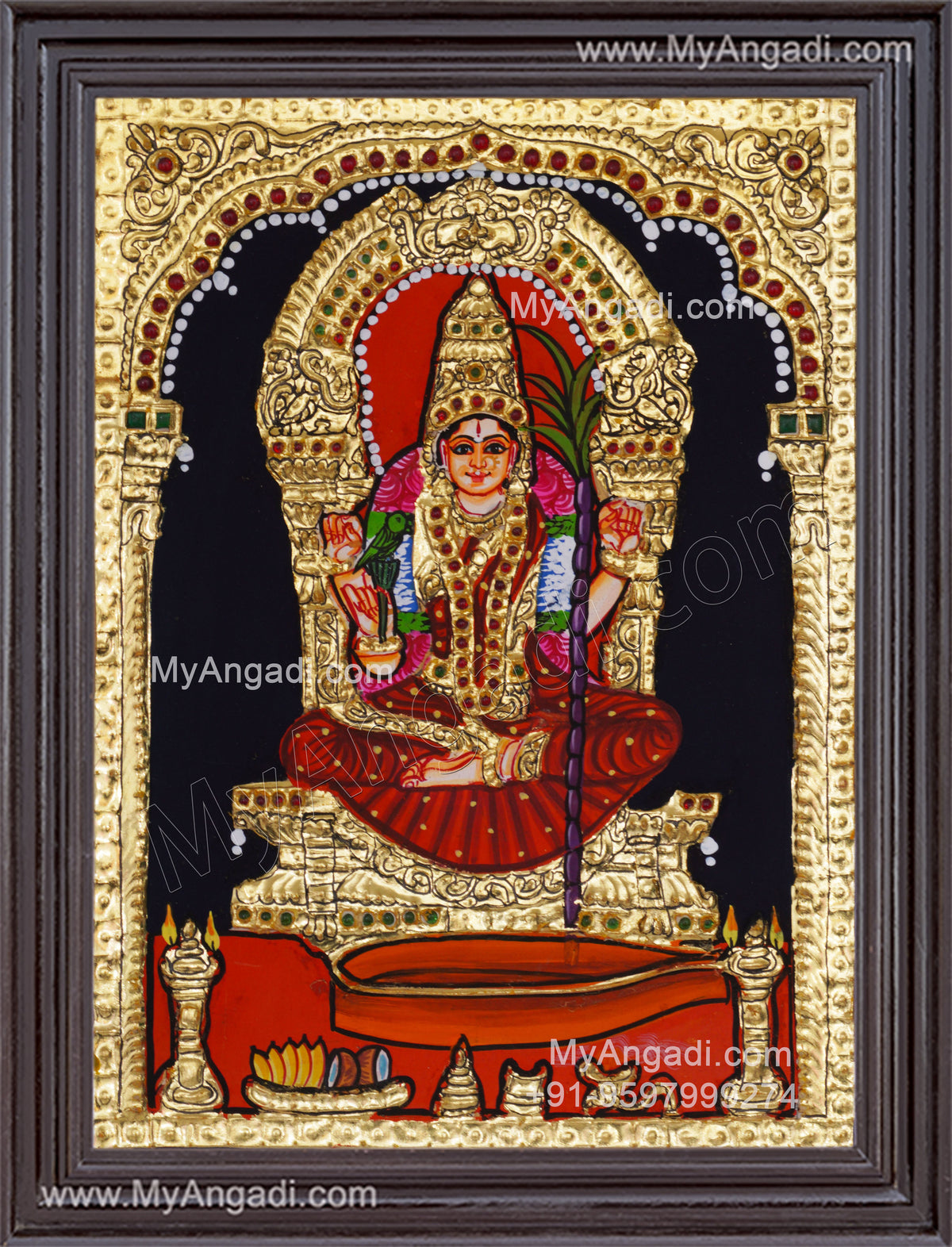 Kamatchi Amman Tanjore Painting