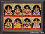 Ashta Lakshmi Tanjore Painting, AshtaLakshmi Tanjore Painting