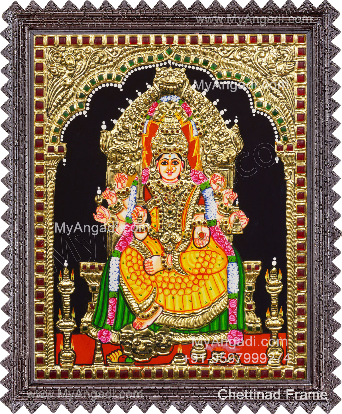 Samayapura Mariamman Tanjore Painting