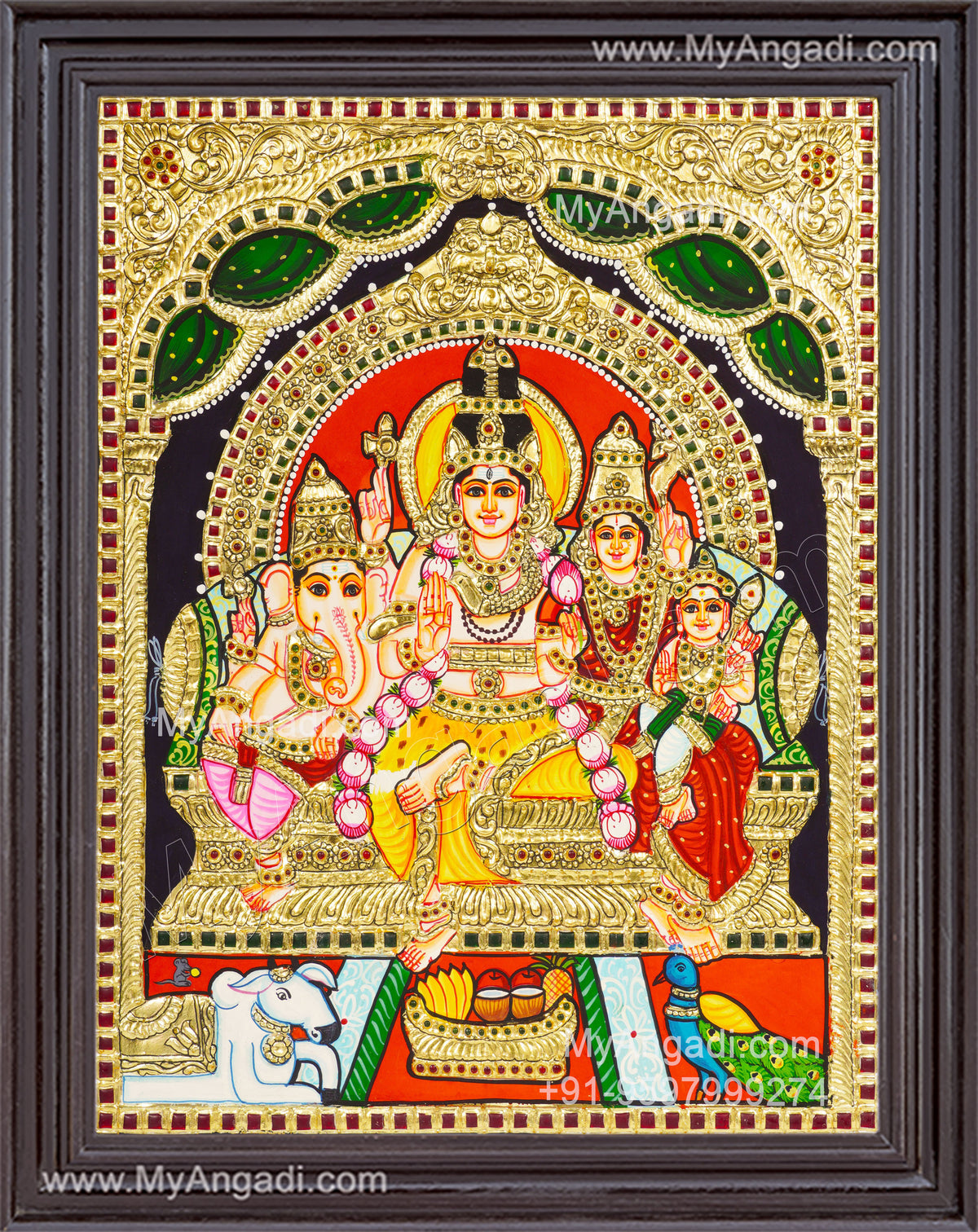 Shiva Parivar Tanjore Painting