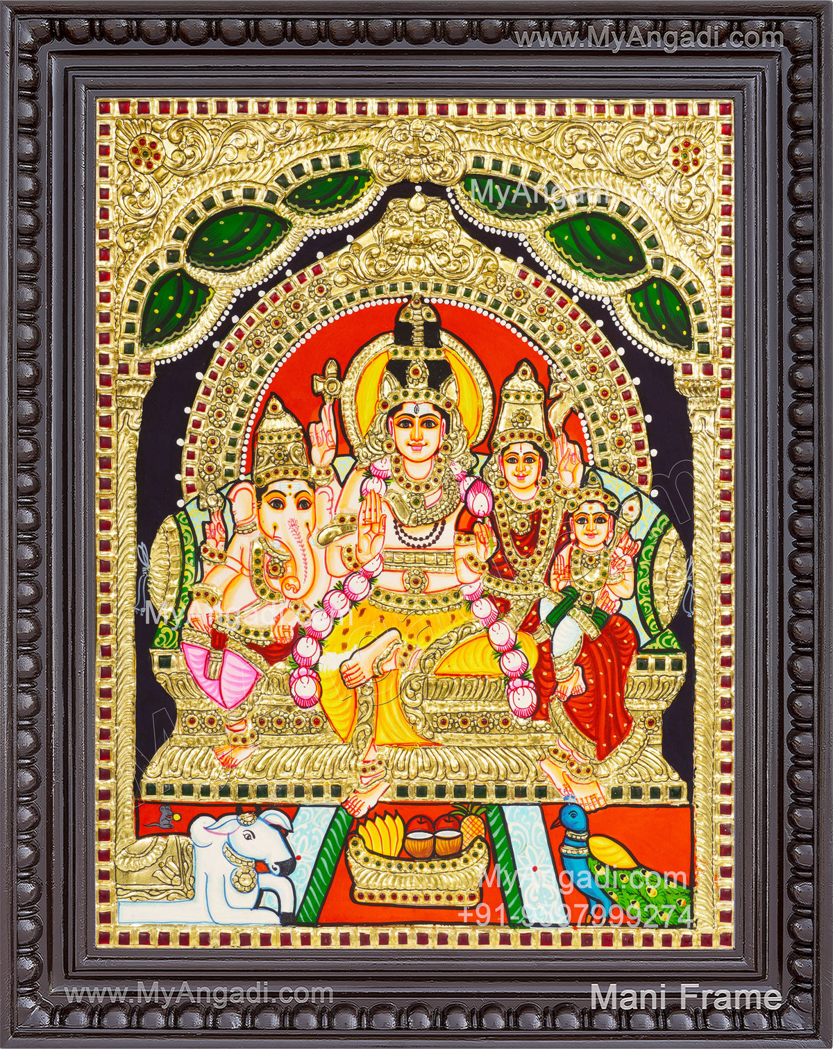 Shiva Parivar Tanjore Painting