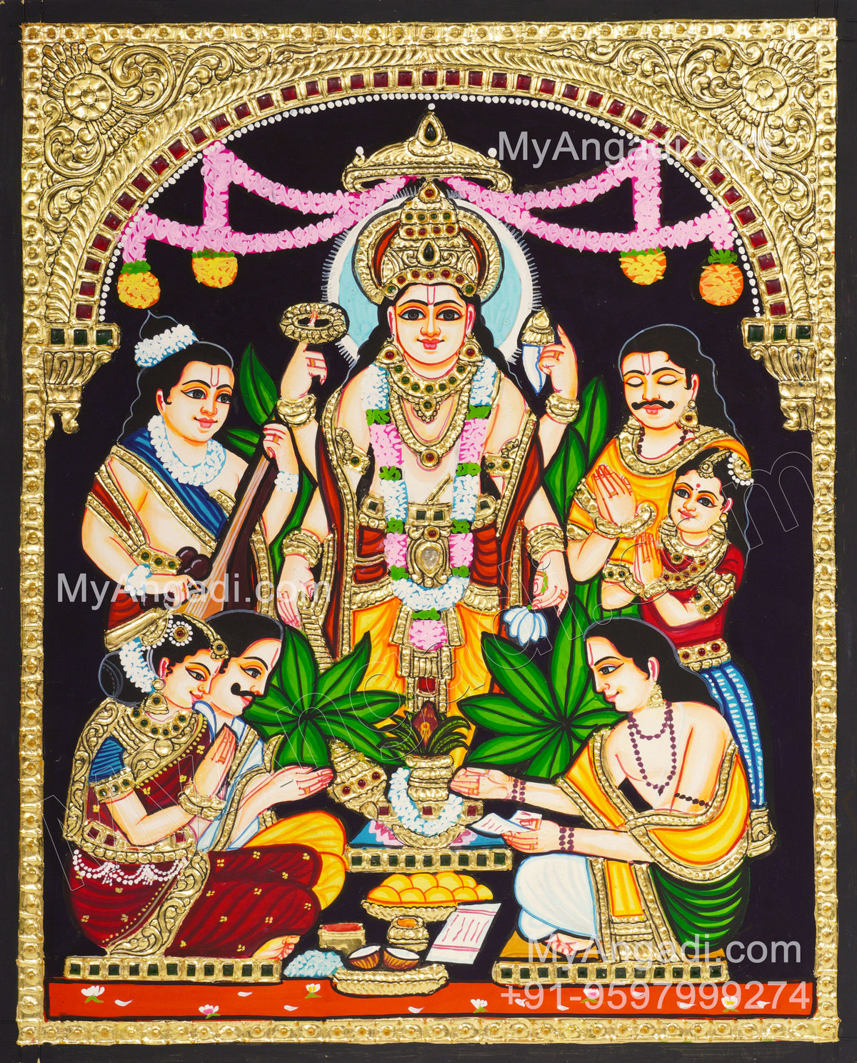 Satya Narayana Swami Tanjore Painting
