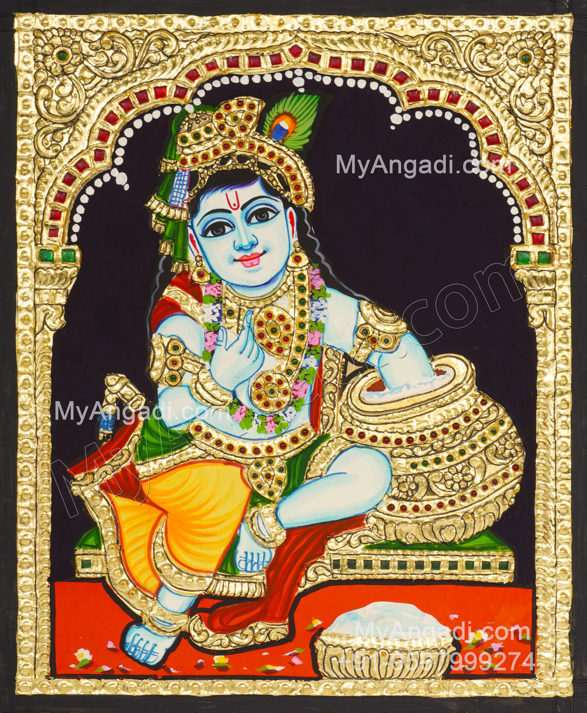 Butter Krishna Tanjore Painting