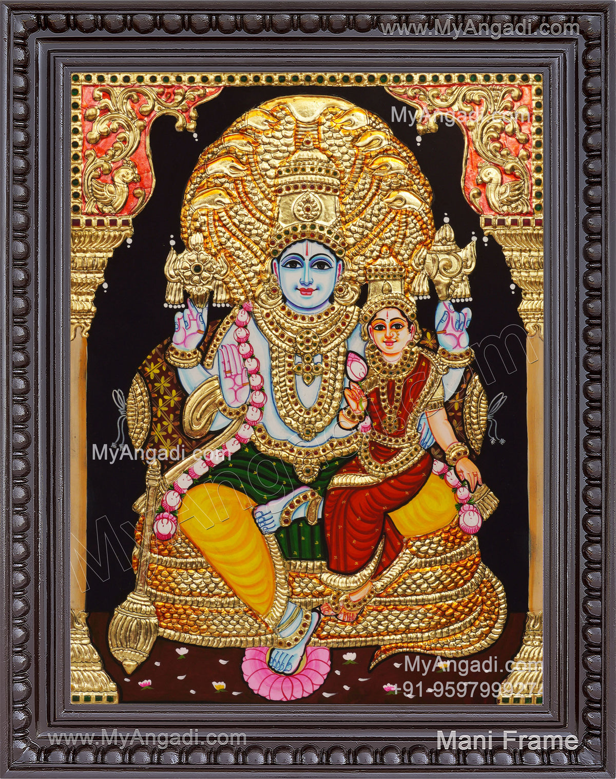 Perumal and Lakshmi Devi Tanjore Painting
