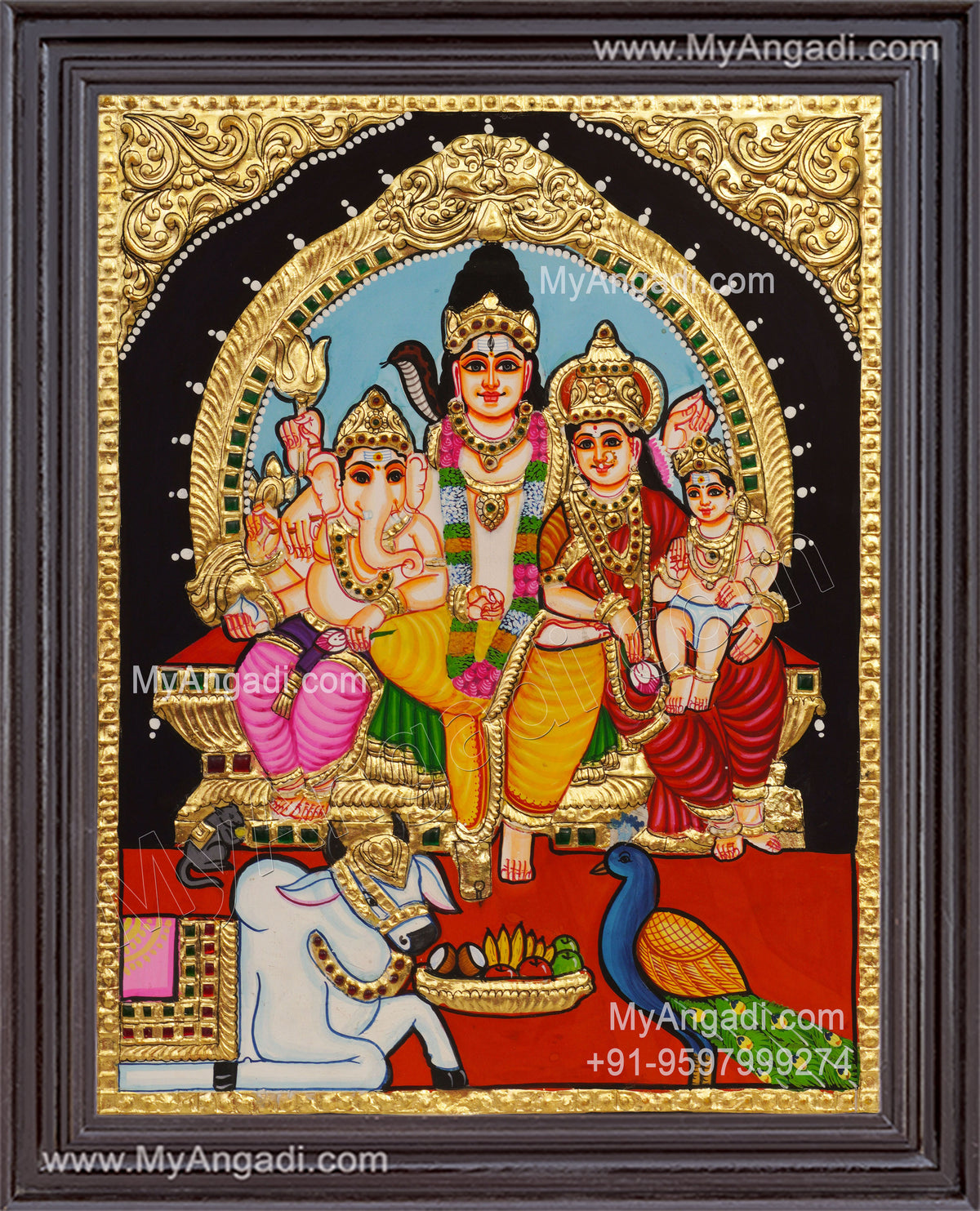 Shiva Parivar Tanjore Painting
