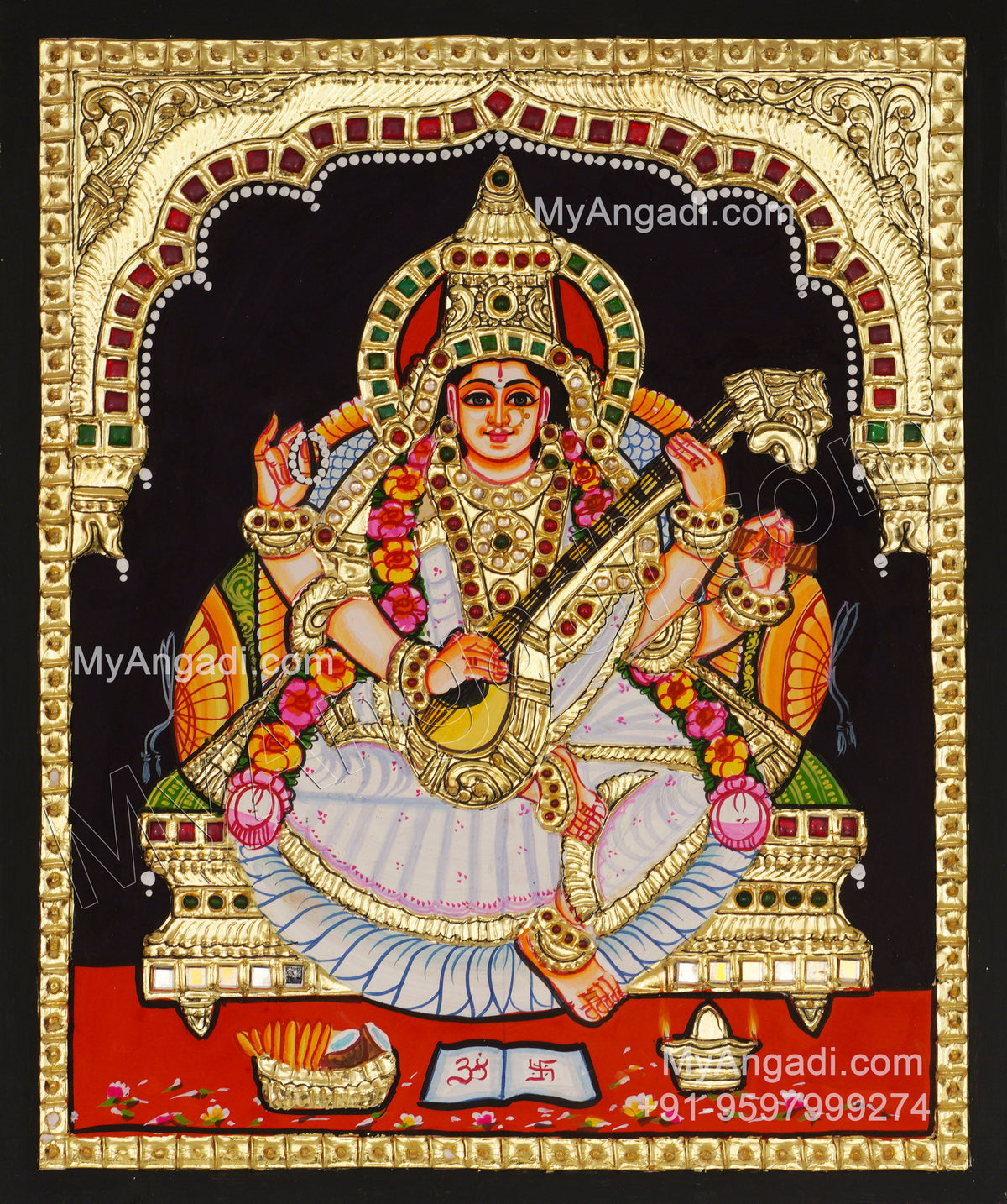 Saraswathi Tanjore Painting