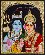 Shivan Parvathi Tanjore Painting