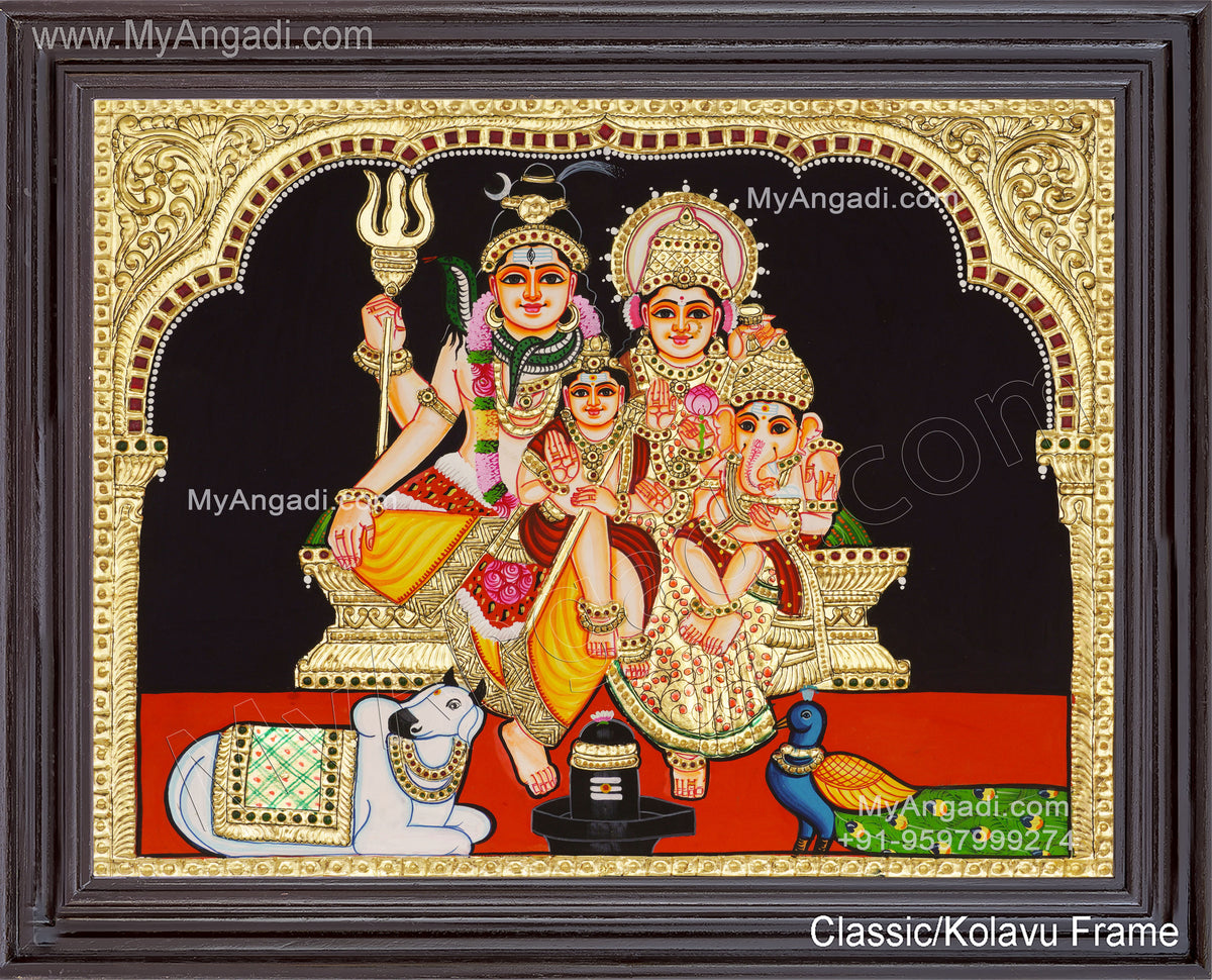 Shivan Family Tanjore Painting